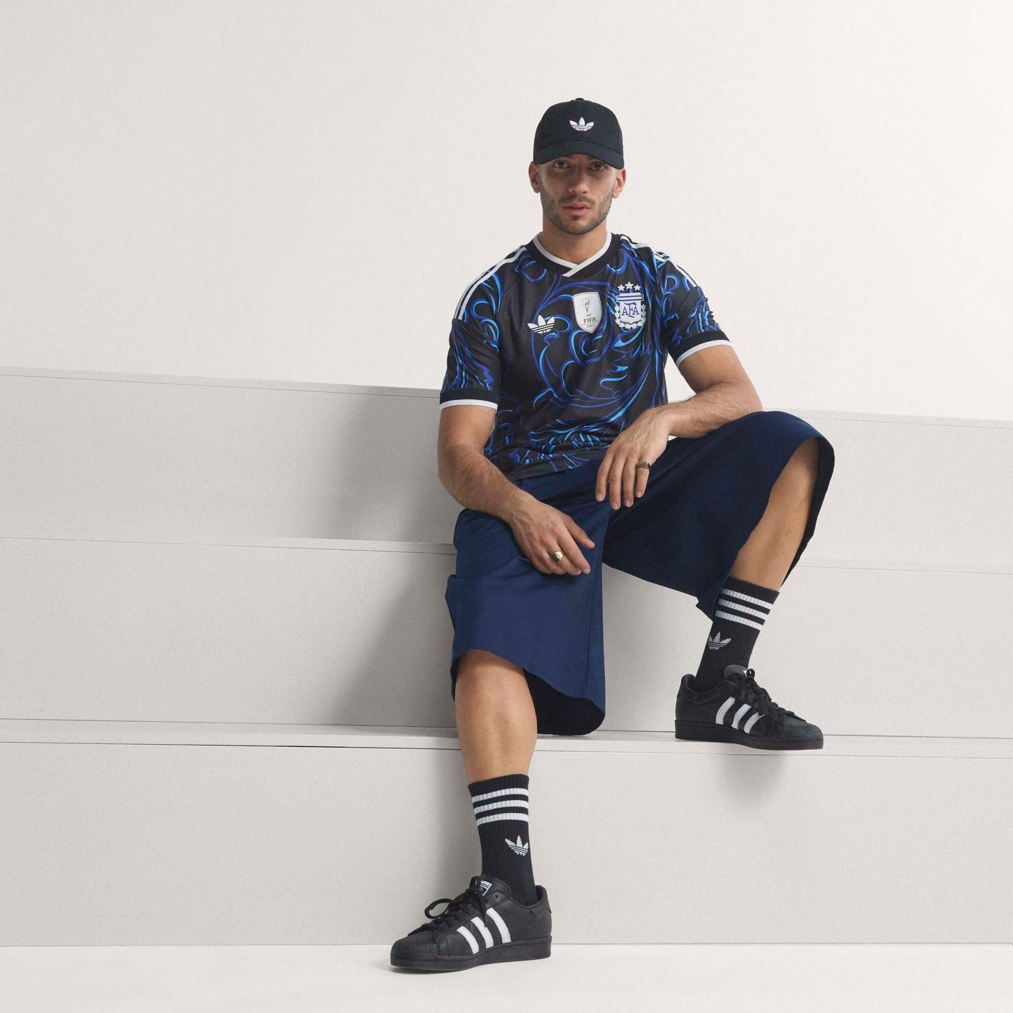 adidas Argentina 2026 Match Away Men's Soccer Authentic Jersey - Black / Lucid Blue / Blue Burst