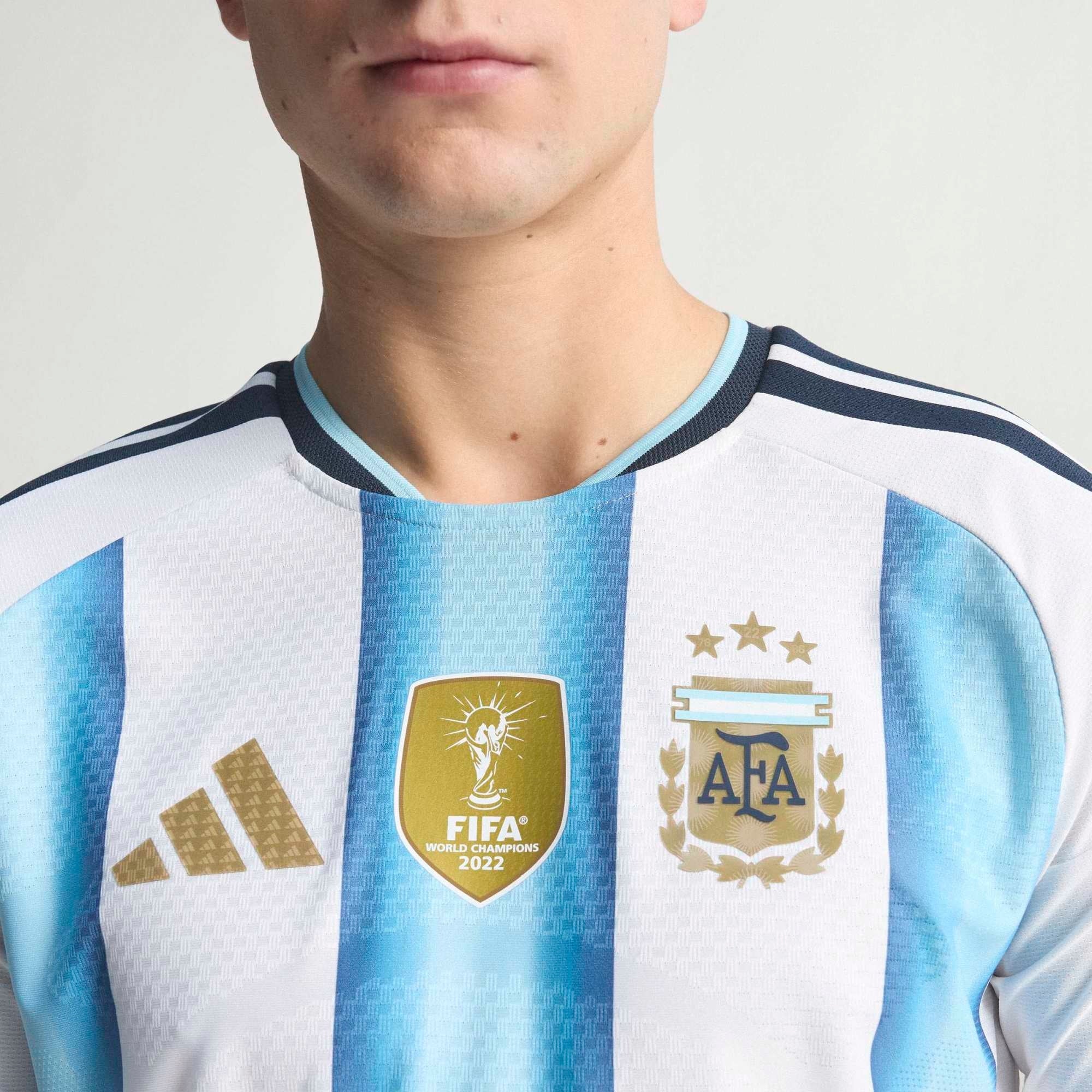 adidas Argentina 2026 Match Home Men's Soccer Authentic Long-Sleeve Jersey - White / Icey Blue / Light Blue