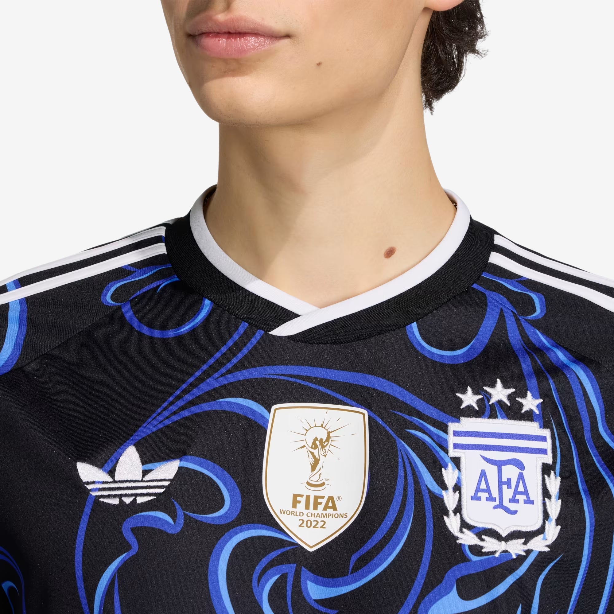 adidas Argentina 2026 Stadium Away Men's Soccer Jersey - Black / Lucid Blue / Blue Burst