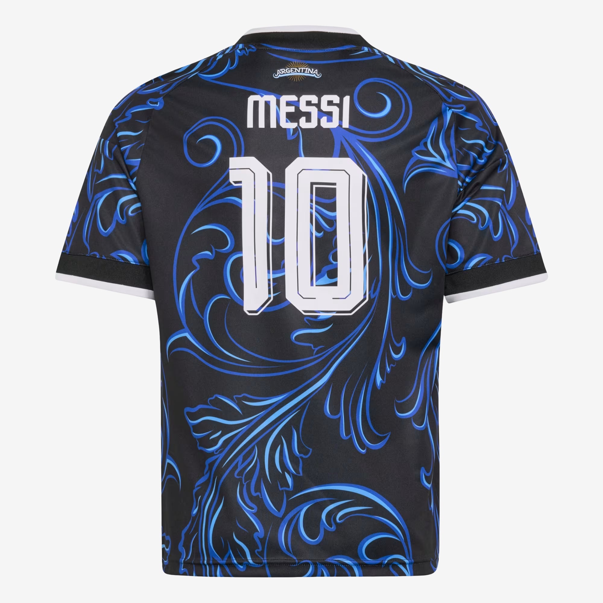 adidas Argentina 2026 Stadium Away Messi Big Kids' Soccer Jersey - Black / Lucid Blue / Blue Burst