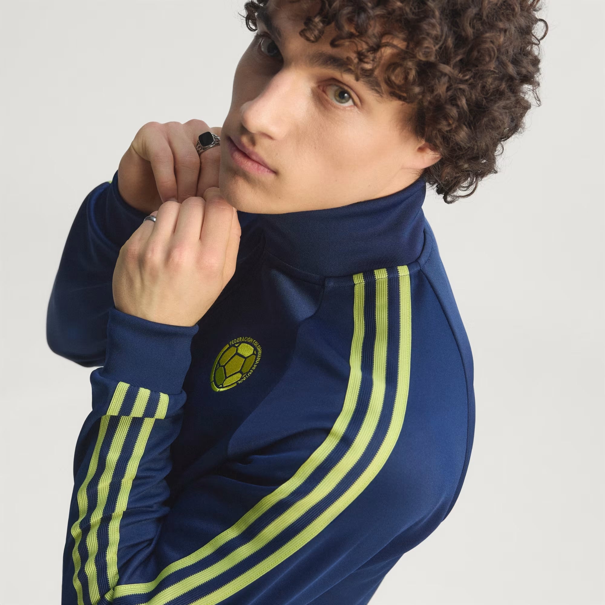 adidas Colombia Originals Track Top Men's Full-Zip Soccer Jacket - Team Navy Blue 2