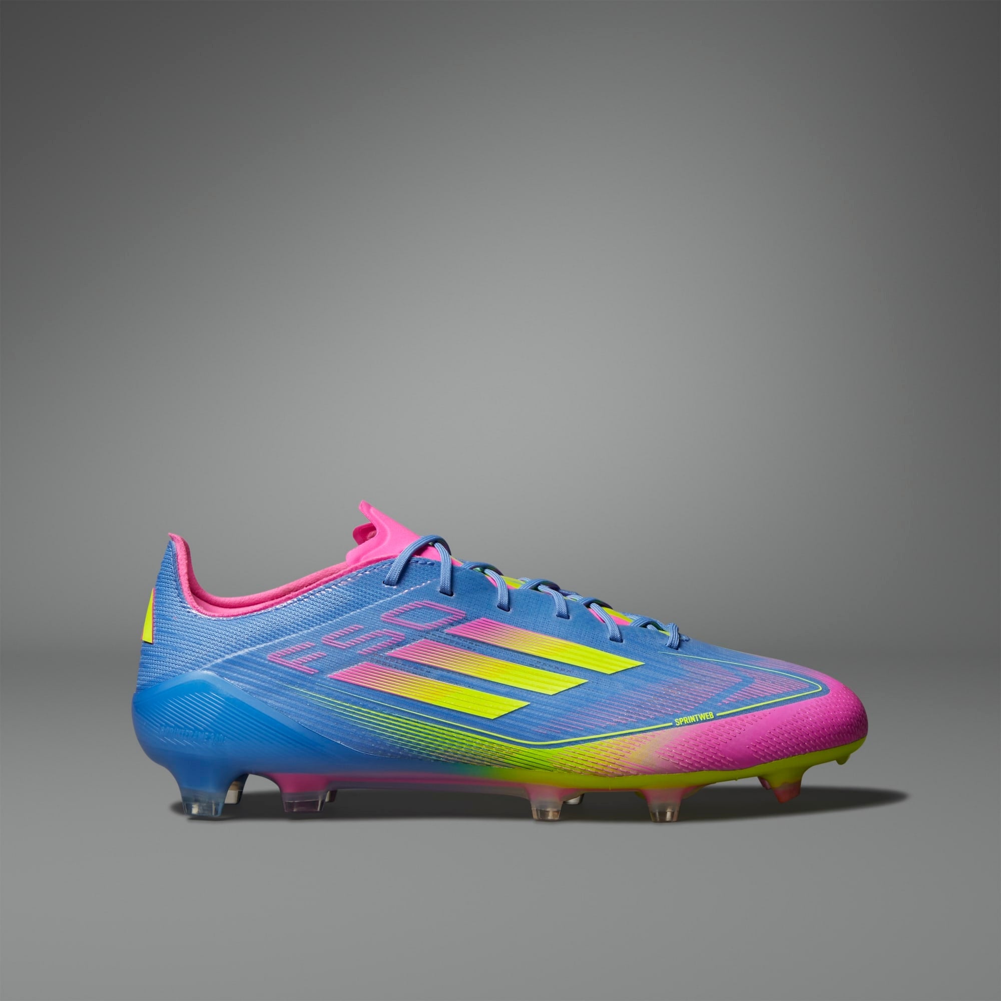adidas F50 Elite FG Low-Top Soccer Cleats - Blue Fusion / Lucid Lemon / Lucid Pink