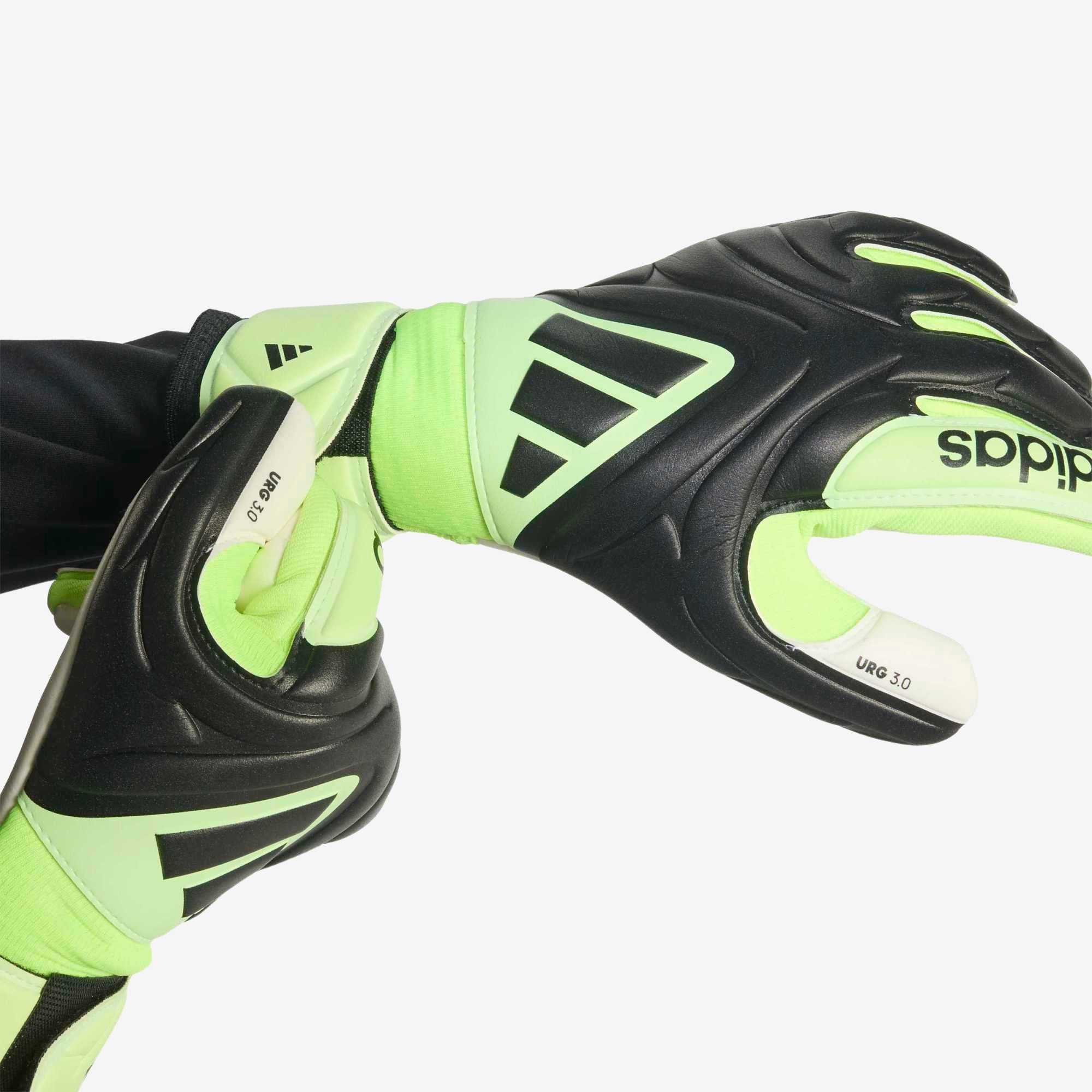adidas Jr. Copa League Goalkeeper Gloves - Black / Black / Lucid Lemon