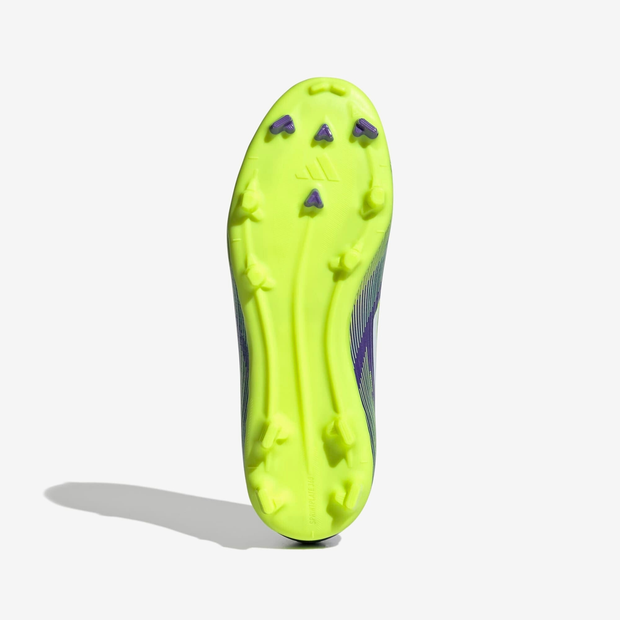 adidas Jr. F50 League Kids' Firm/Multi-Ground Low-Top Soccer Cleats - Purple Rush / Cloud White / Lucid Lemon