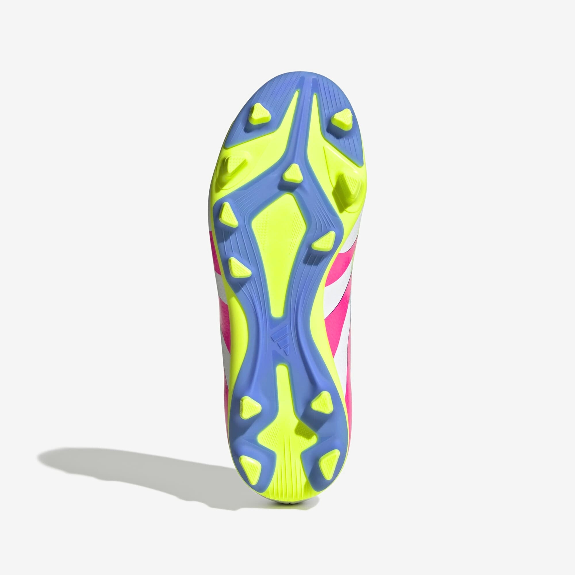 adidas Jr. Predator Club Little/Big Kids' FG/MG Low-Top Soccer Cleats - Cloud White / Lucid Pink / Lucid Lemon