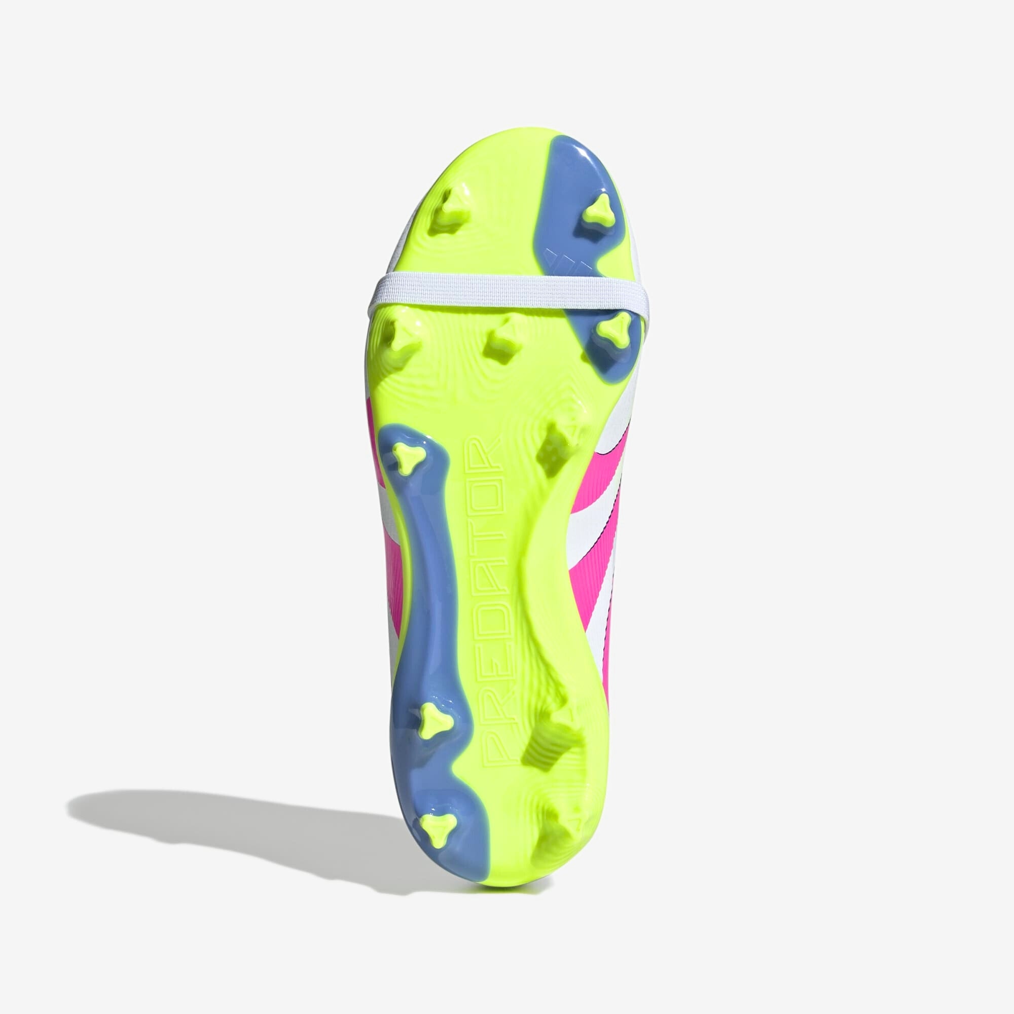 adidas Jr. Predator League Fold-Over Tongue Little/Big Kids' FG Low-Top Soccer Cleats - Cloud White / Lucid Pink / Lucid Lemon
