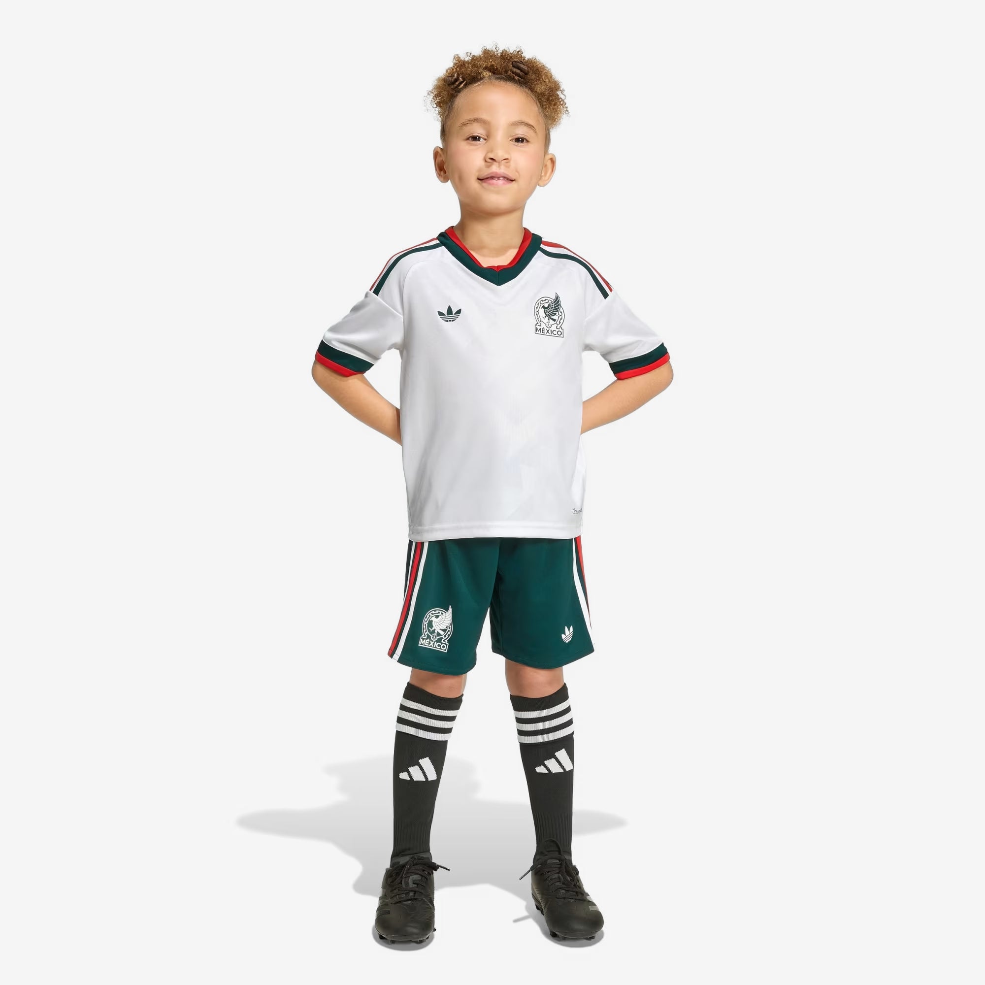 adidas Mexico 2026 Stadium Away Set Little/Big Kids' Soccer Kit - White