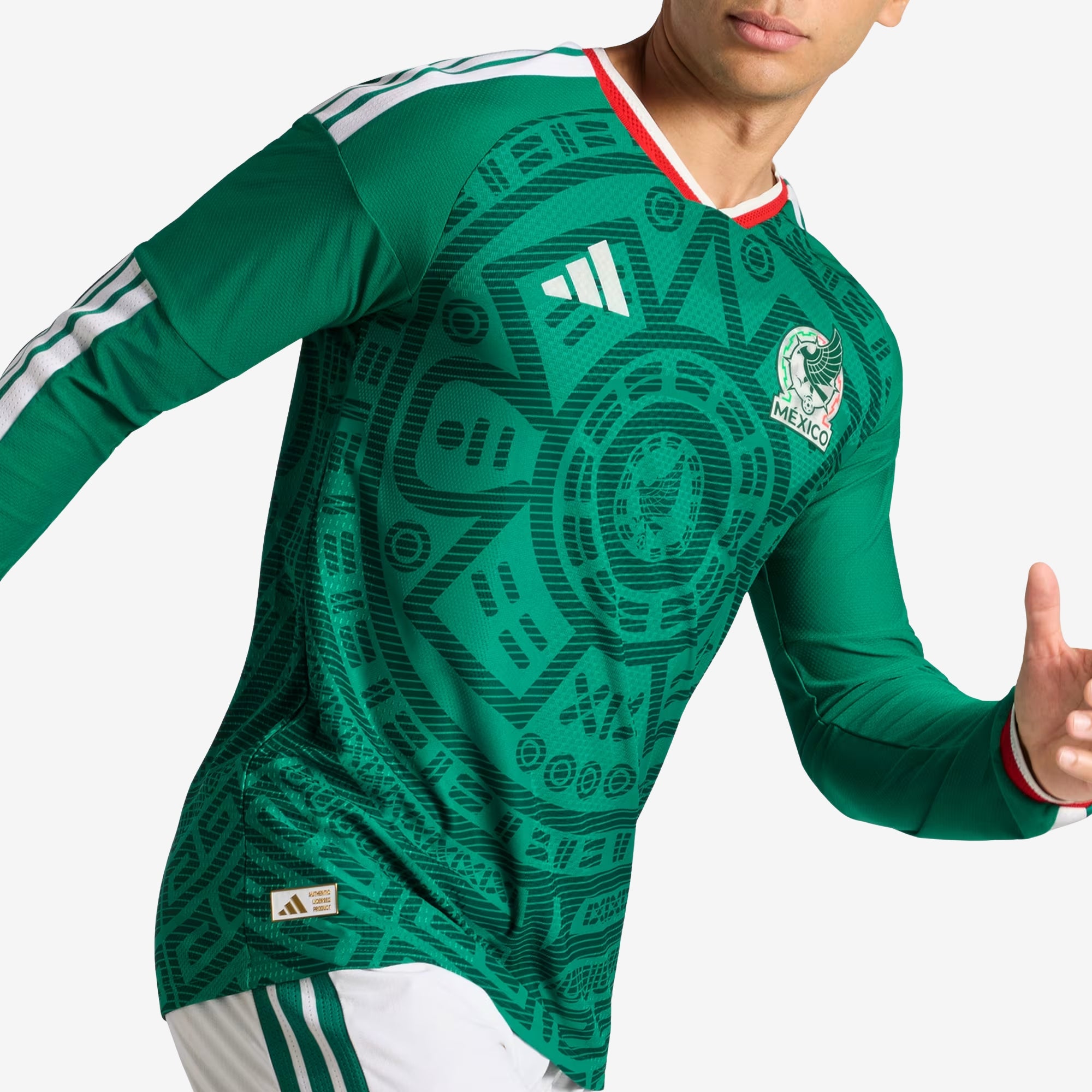 adidas Mexico 2026 Match Home Men's Soccer Authentic Long-Sleeve Jersey - Bold Green
