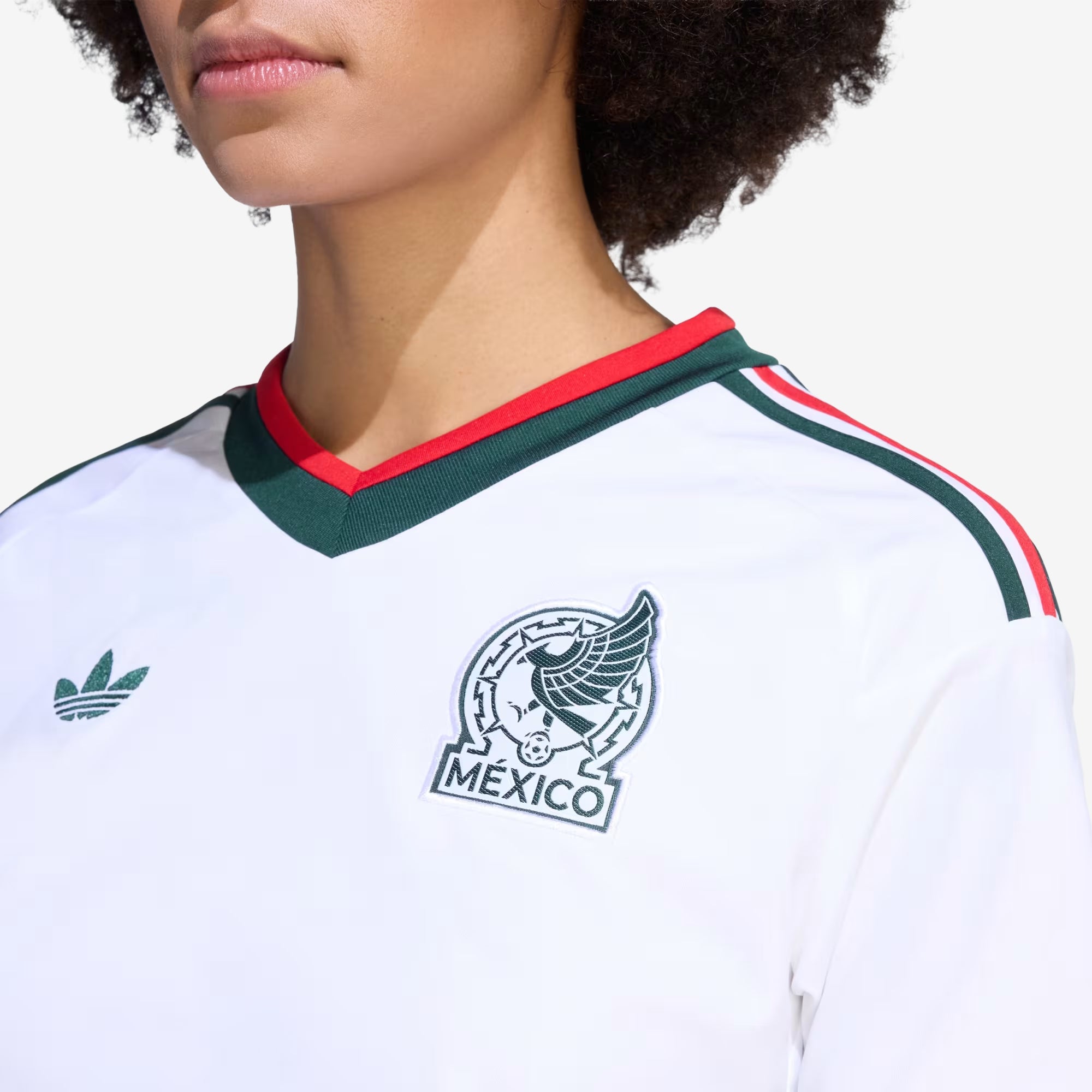 adidas Mexico 2026 Stadium Away Cropped Women's Soccer Jersey - White