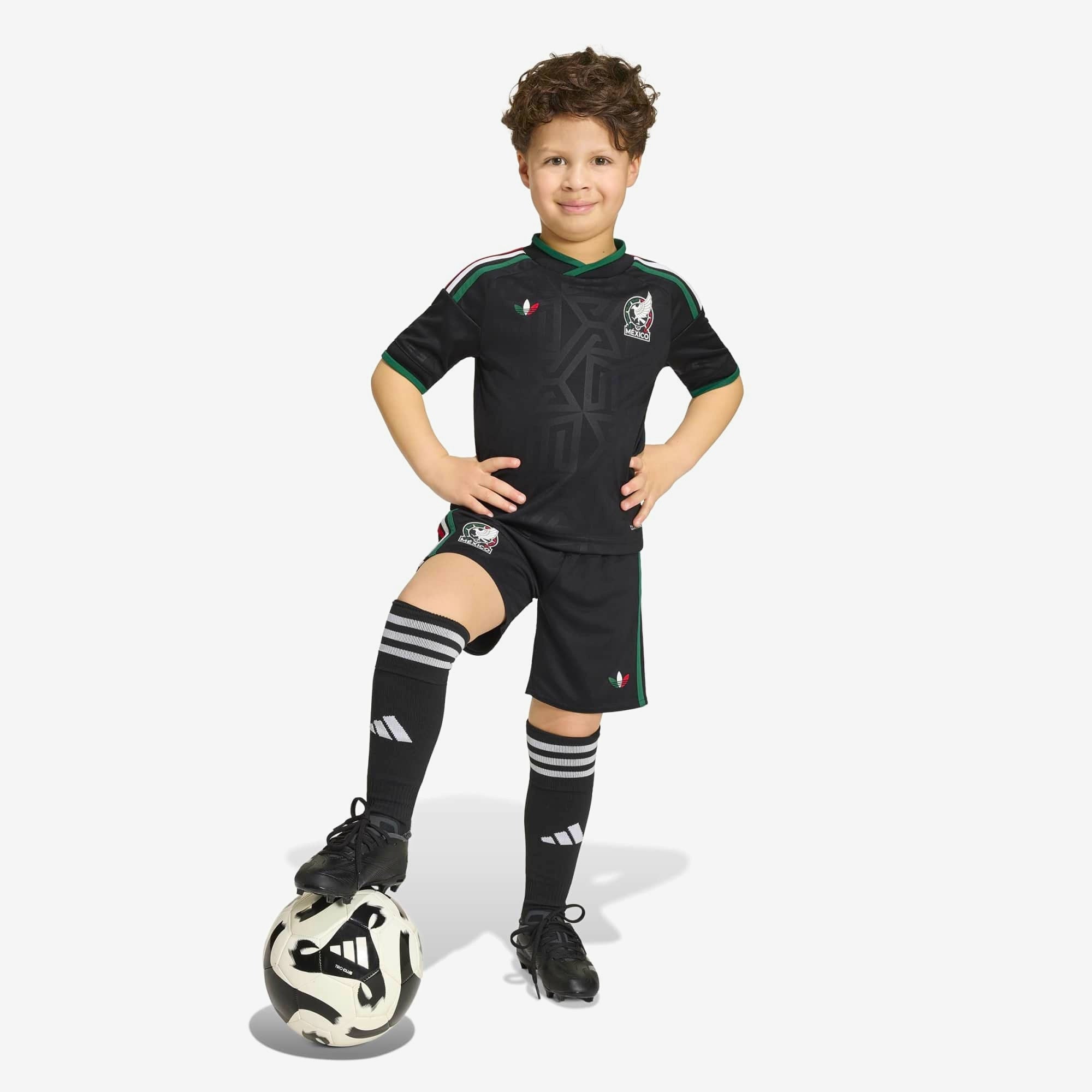 adidas Mexico 2026 Stadium Third Mini Little/Big Kids' Soccer Kit - Black