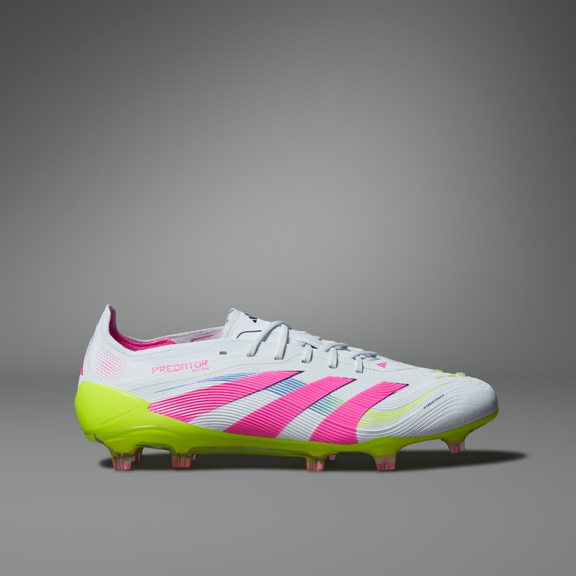adidas Predator Elite FG Low-Top Soccer Cleats - Cloud White / Lucid Pink / Lucid Lemon