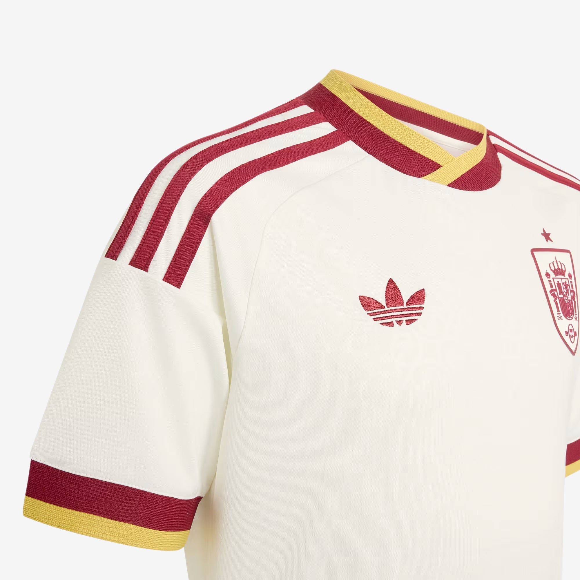 adidas Spain 2026 Stadium Away Big Kids' Soccer Jersey - Off White