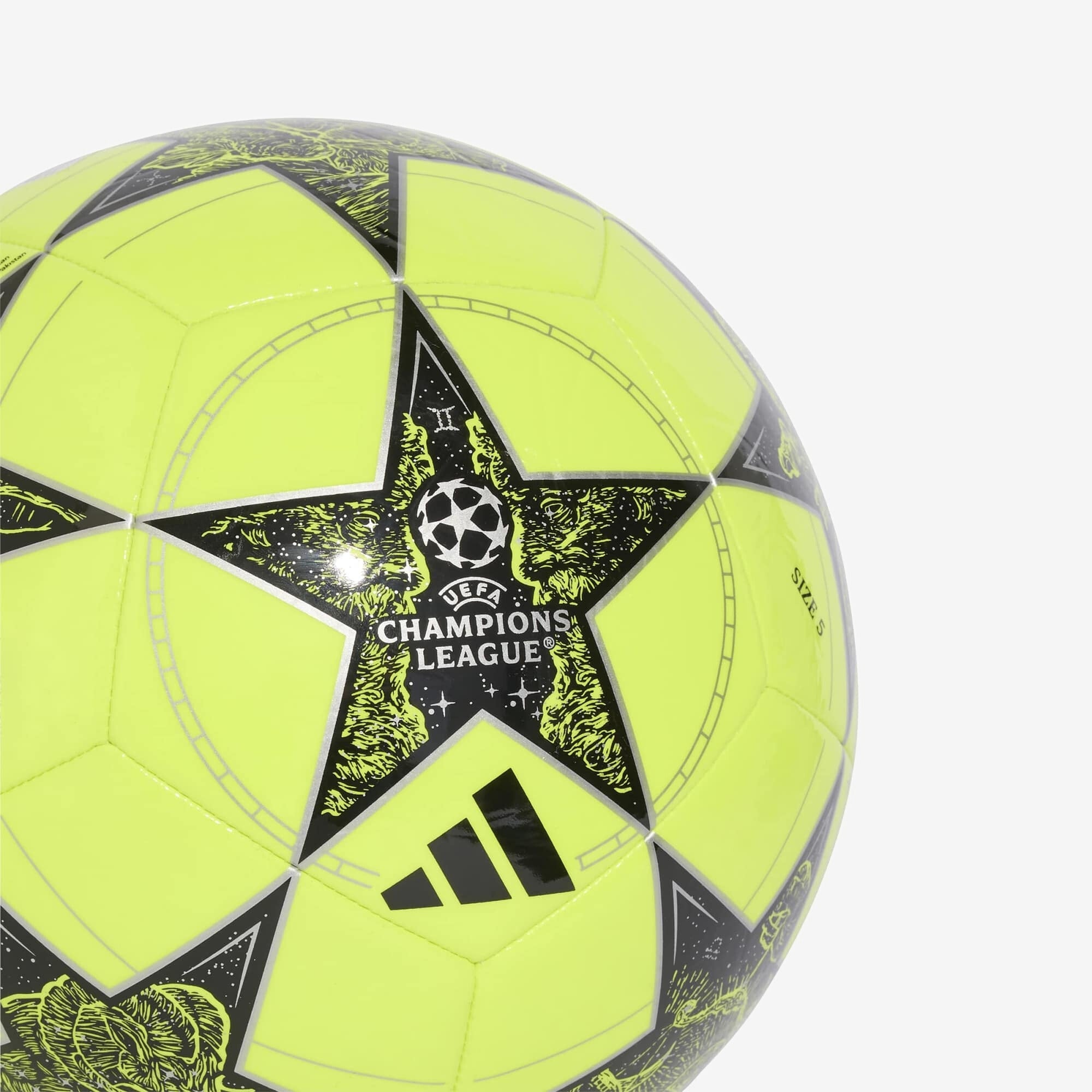 adidas UCL Club 25/26 League Stage Soccer Ball - Solar Yellow / Black / Silver Metallic