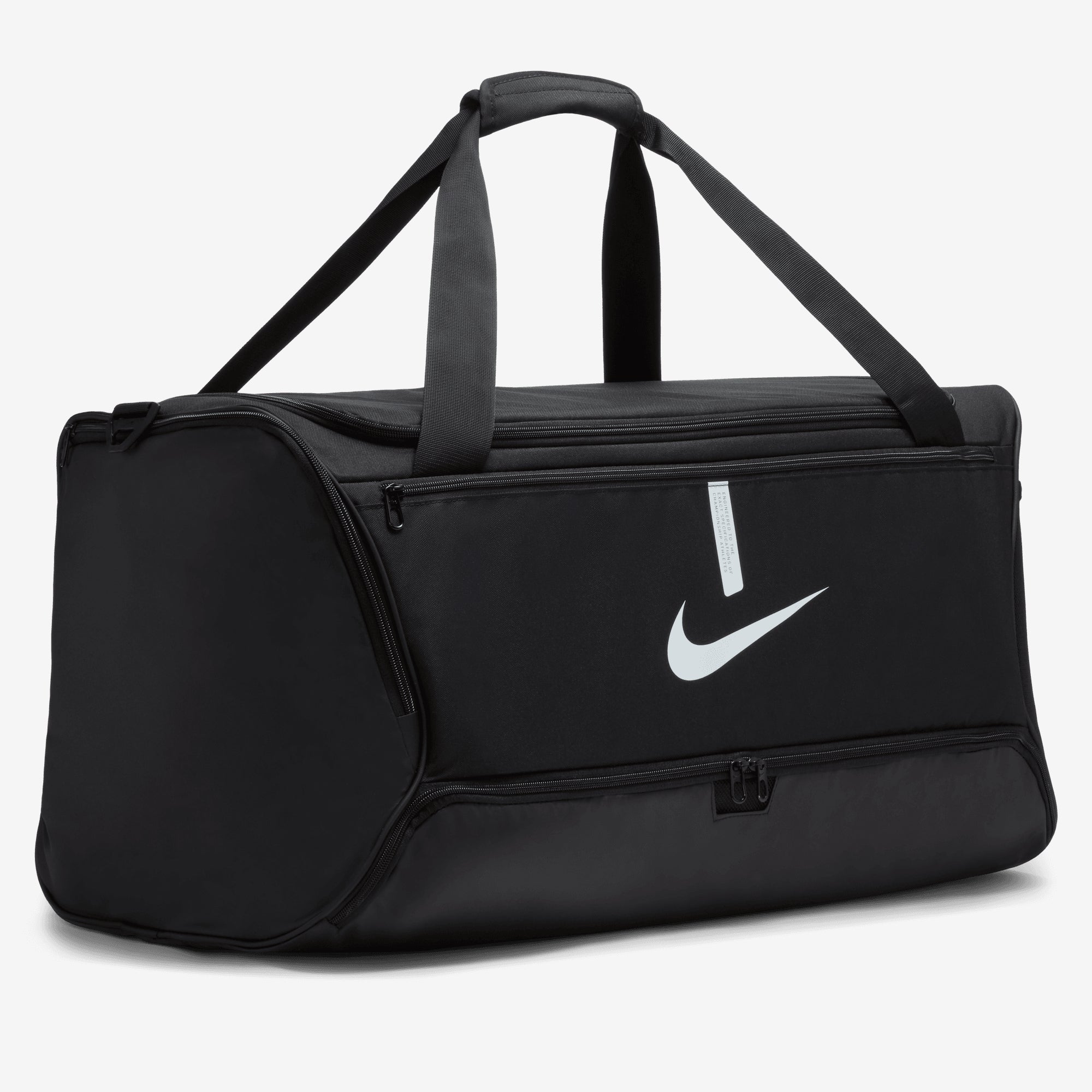 Nike Academy Team Soccer Duffel Bag (Large, 95L) - Black/Black/White