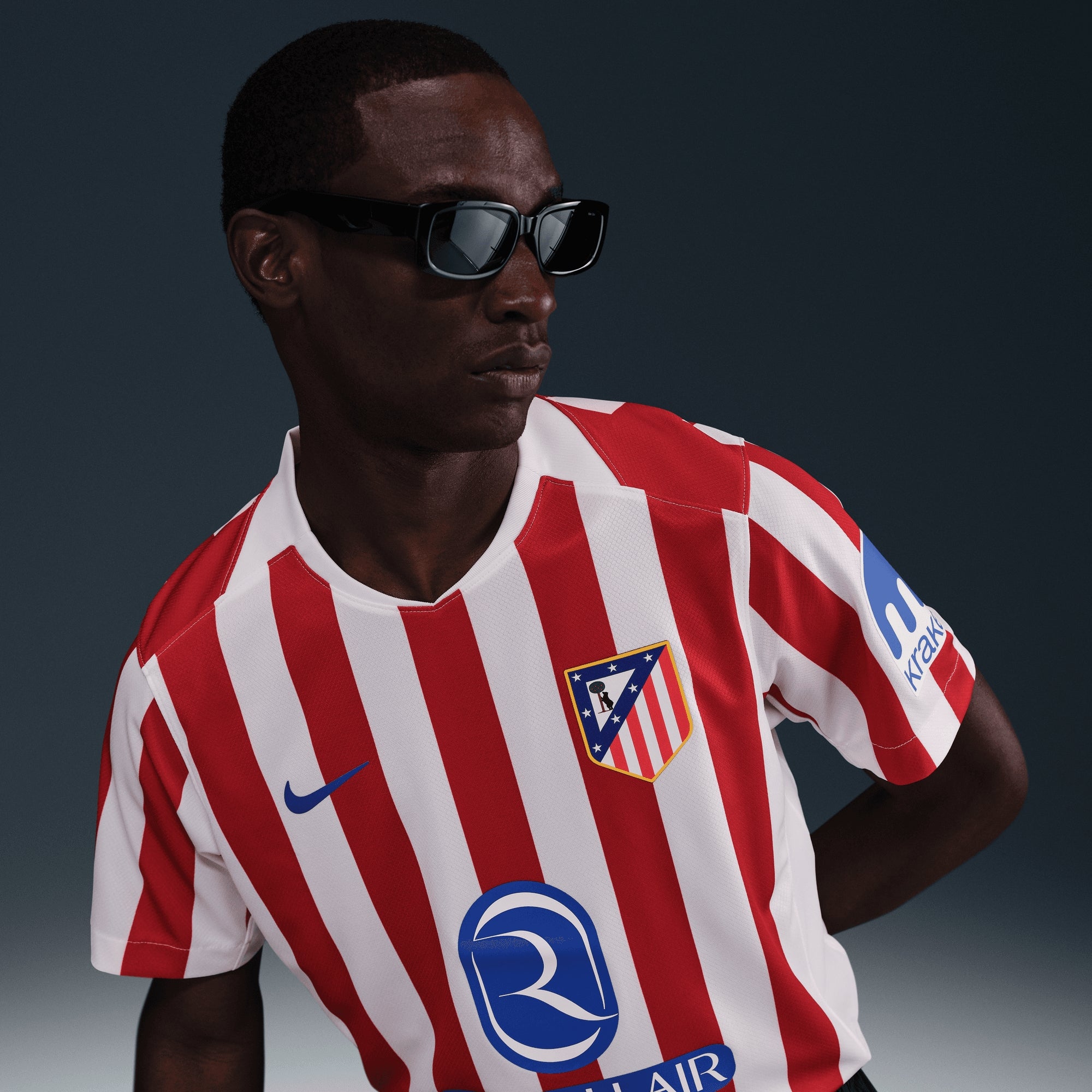 Nike Atlético Madrid 2025/26 Stadium Home Men's Dri-FIT Soccer Replica Jersey - Sport Red/White/Hyper Royal