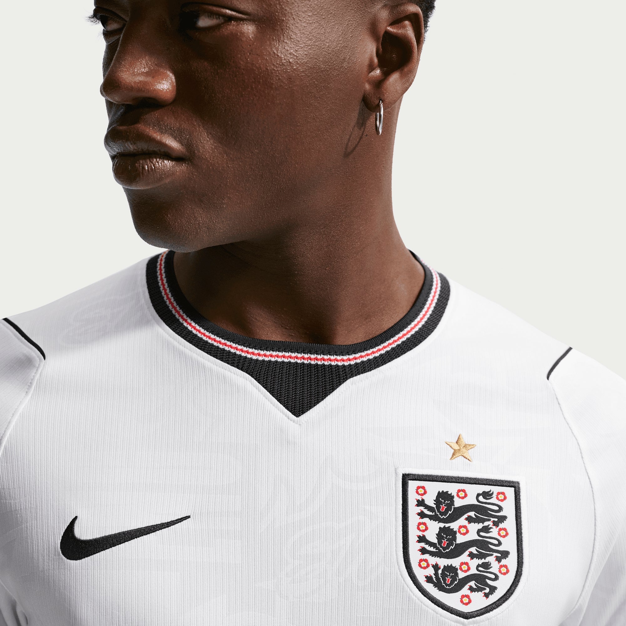 Nike England 2026 Stadium Home Men's Dri-FIT Soccer Replica Jersey - White/Speed Red/Obsidian/Obsidian