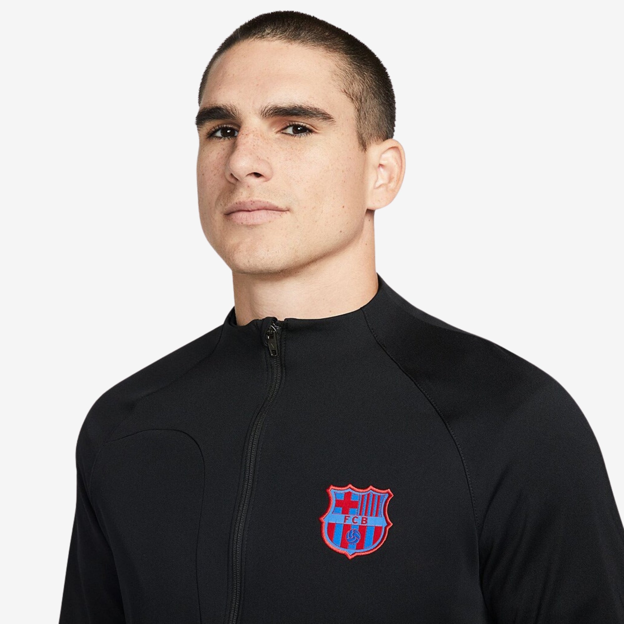 Nike FC Barcelona Academy Pro Men's Full-Zip Soccer Jacket - Black/Black/Signal Blue/University Red