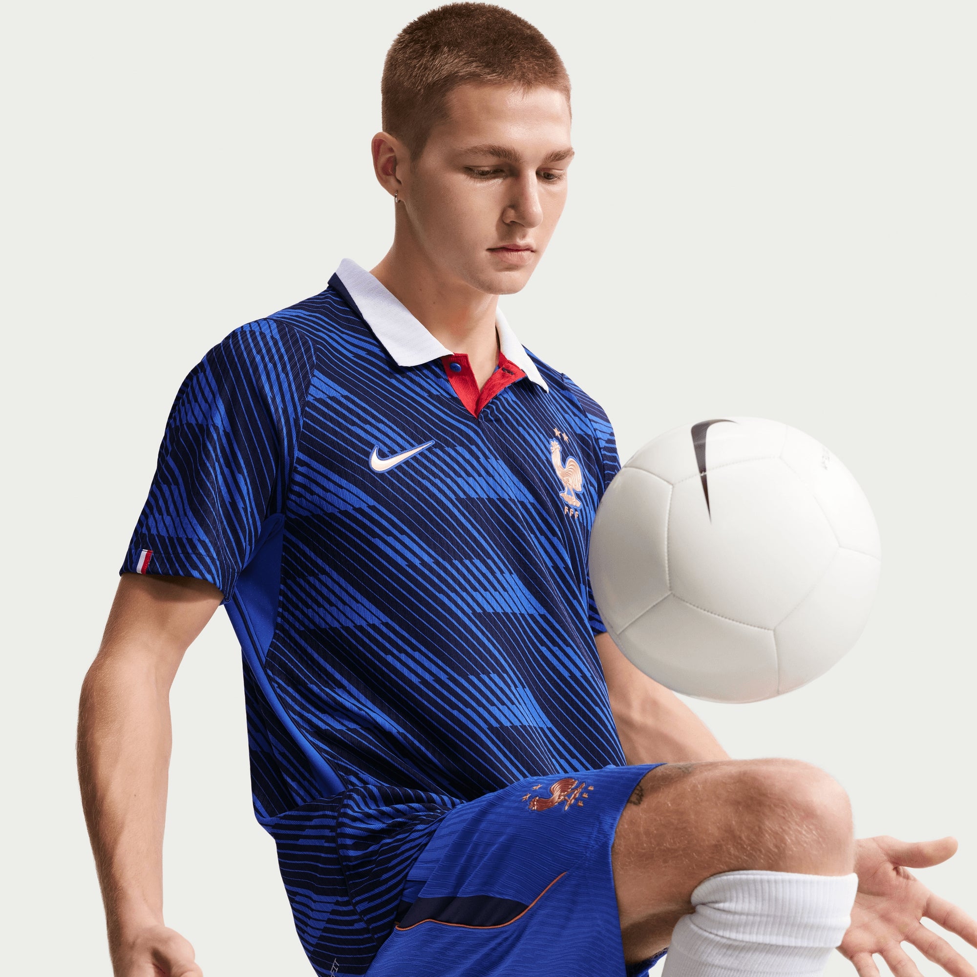 Nike France 2026/27 Match Home Men's Aero-FIT Soccer Authentic Jersey - Game Royal/Metallic Copper