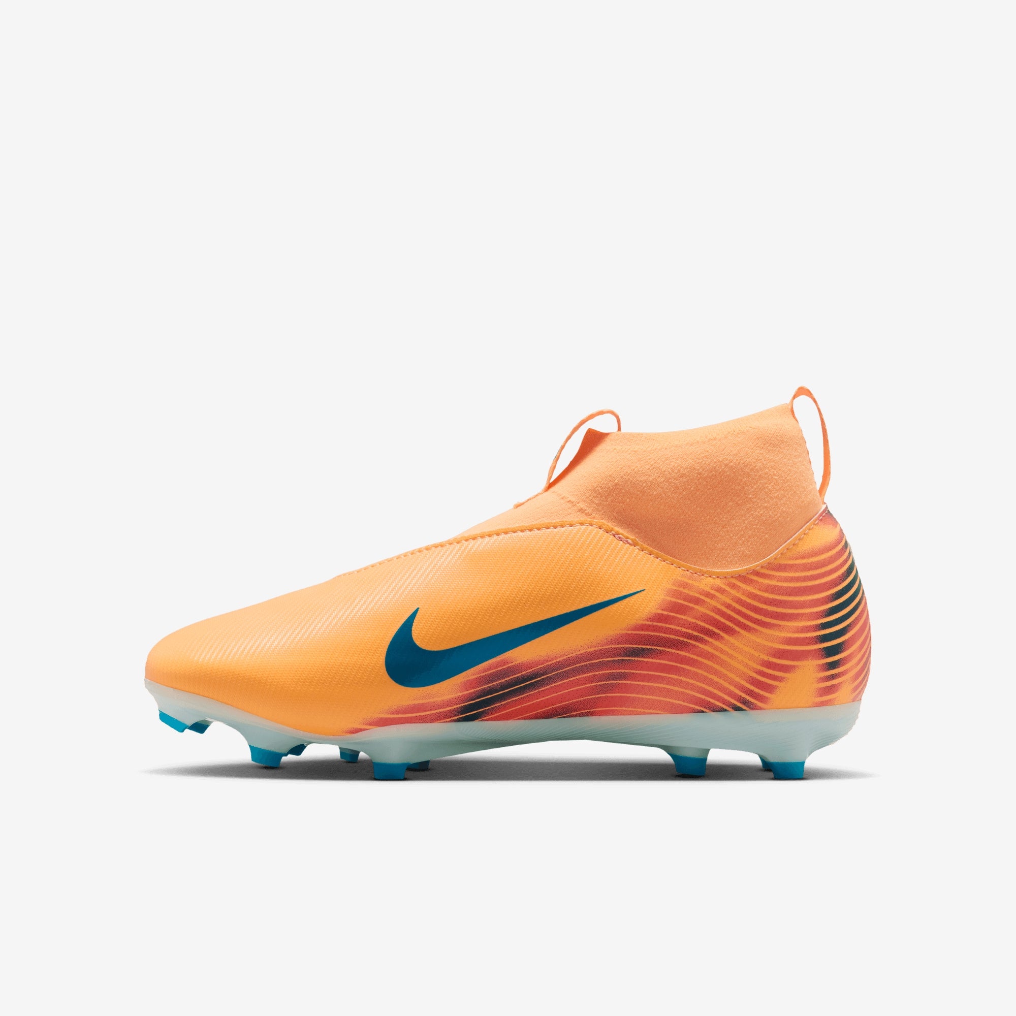 Nike Jr. Mercurial Superfly 10 Academy Kylian Mbappé Big Kids' Multi-Ground High-Top Soccer Cleats - Melon Tint/Neo Turq-Igloo