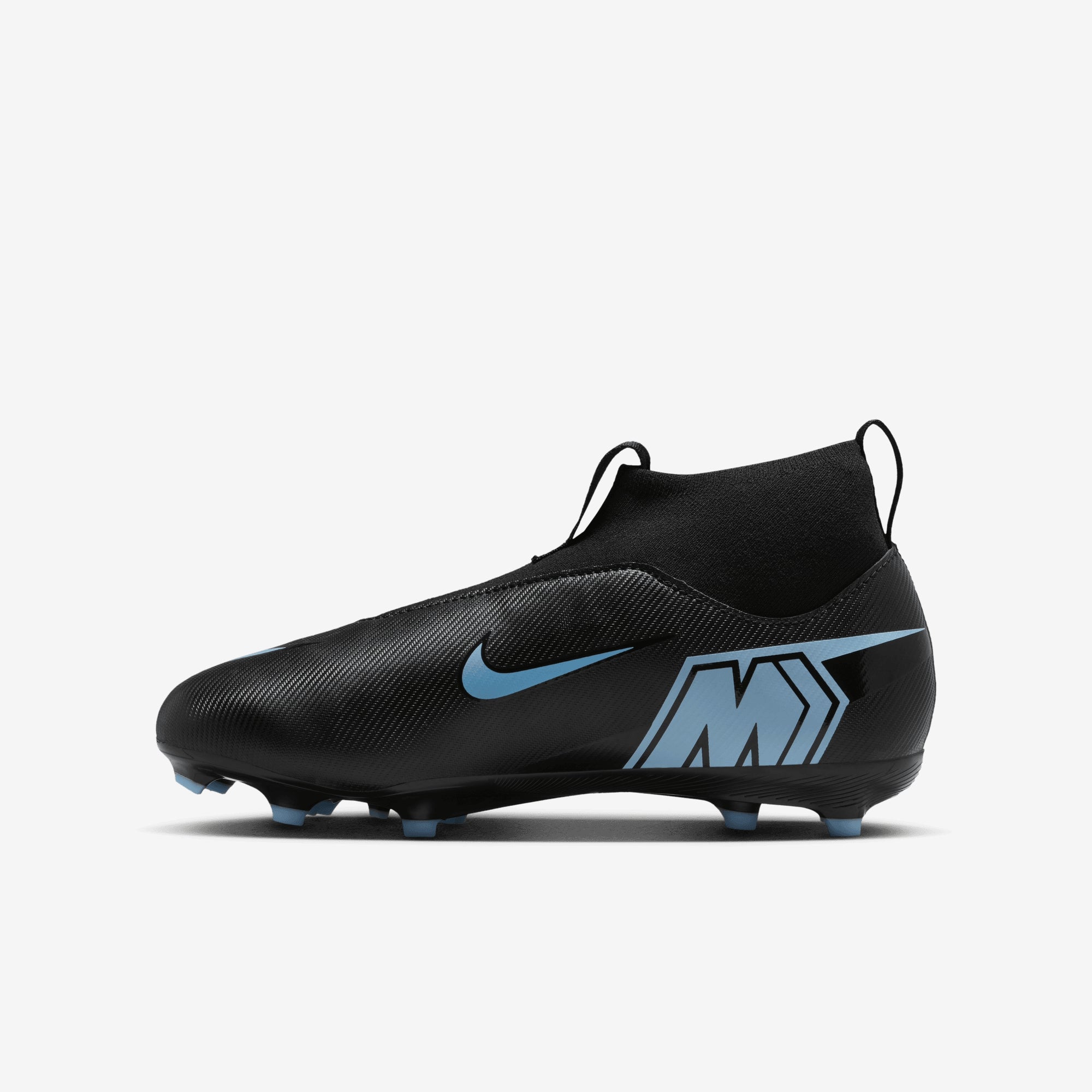Nike Jr. Mercurial Superfly 10 Academy Little/Big Kids' Multi-Ground High-Top Soccer Cleats - Black/Ice Blue