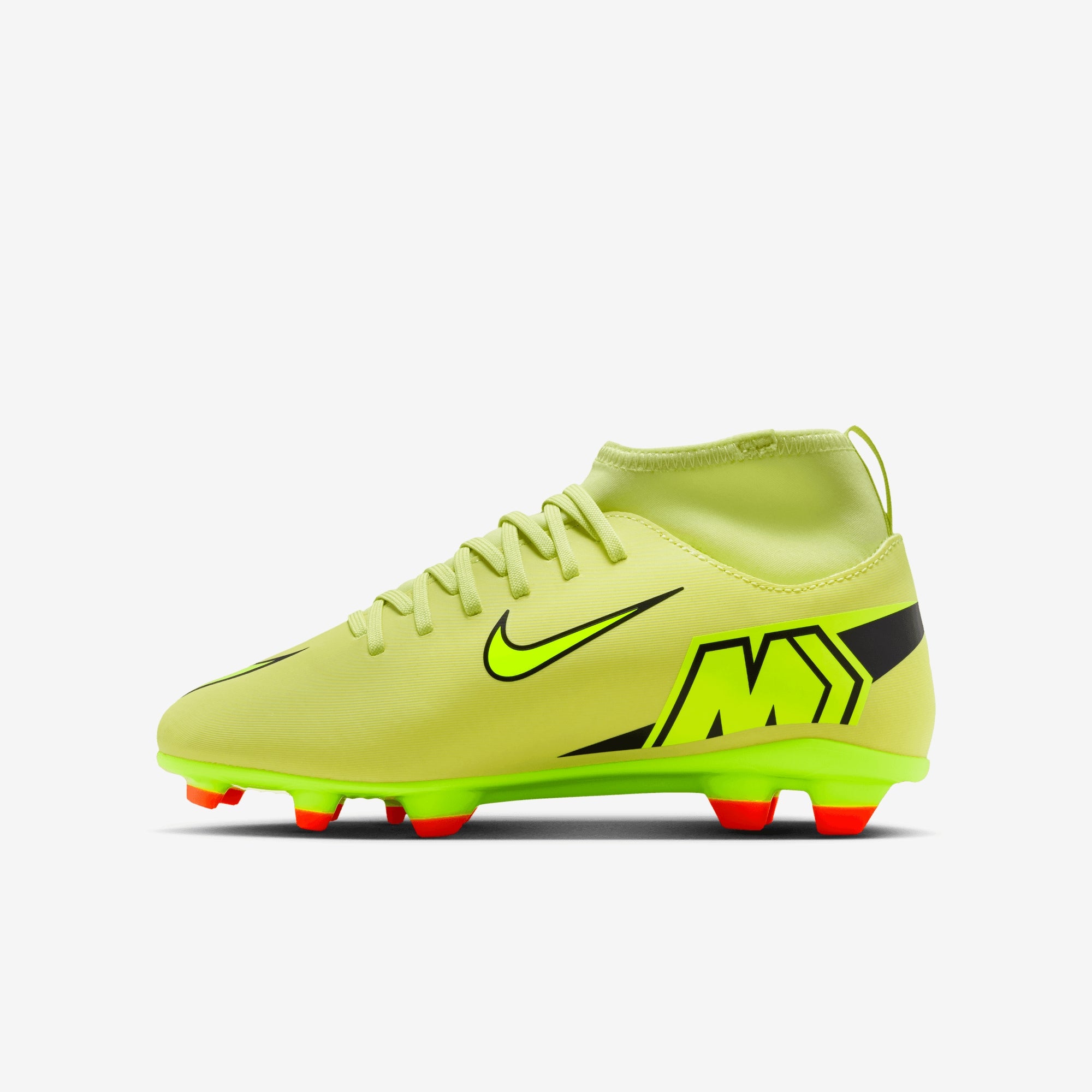 Nike Jr. Mercurial Superfly 10 Club Little/Big Kids' Multi-Ground High-Top Soccer Cleats - Limelight/Volt-Hyper Crimson