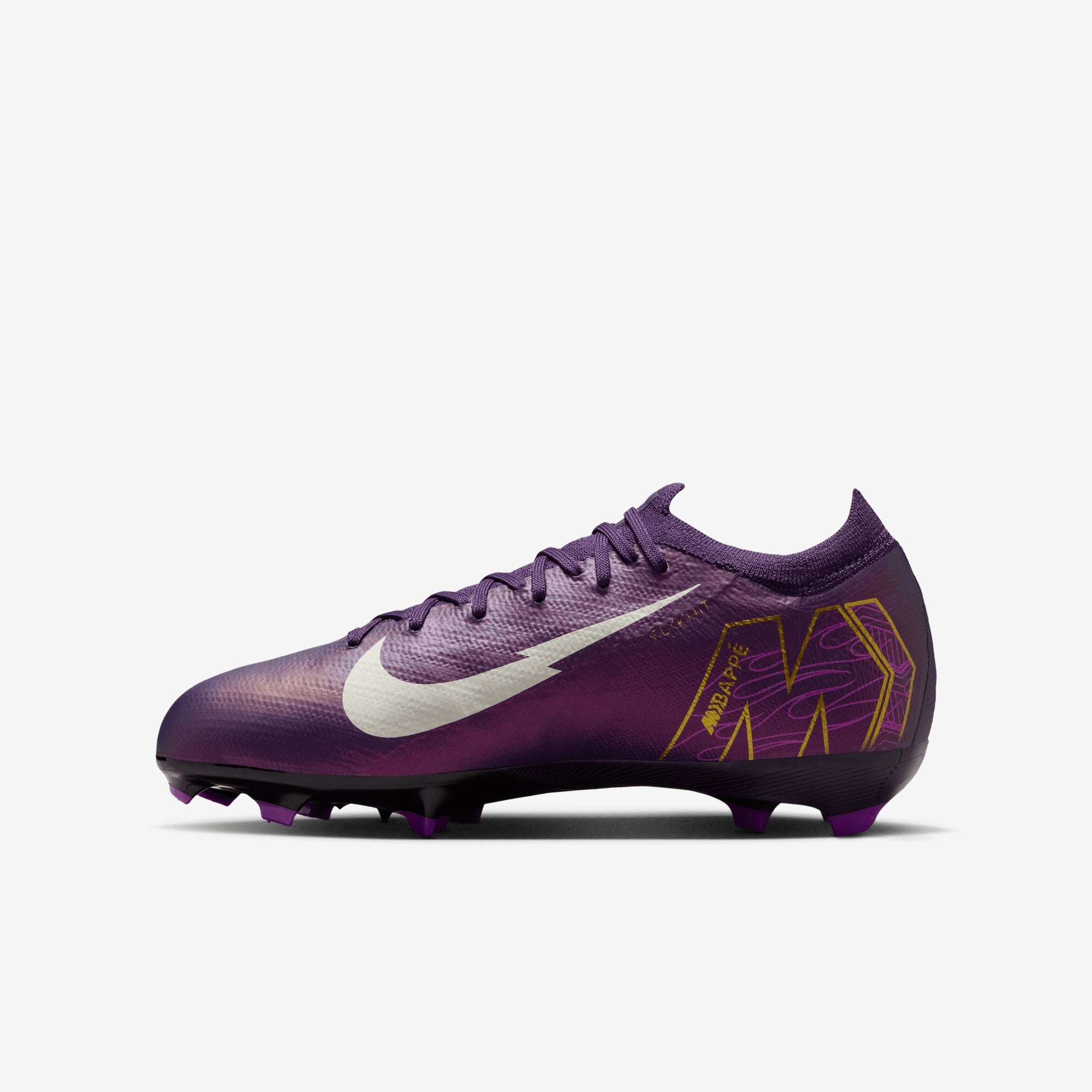 Nike Jr. Mercurial Vapor 16 Pro "Kylian Mbappé" Big Kids' FG Low-Top Soccer Cleats - Grand Purple/Pale Ivory