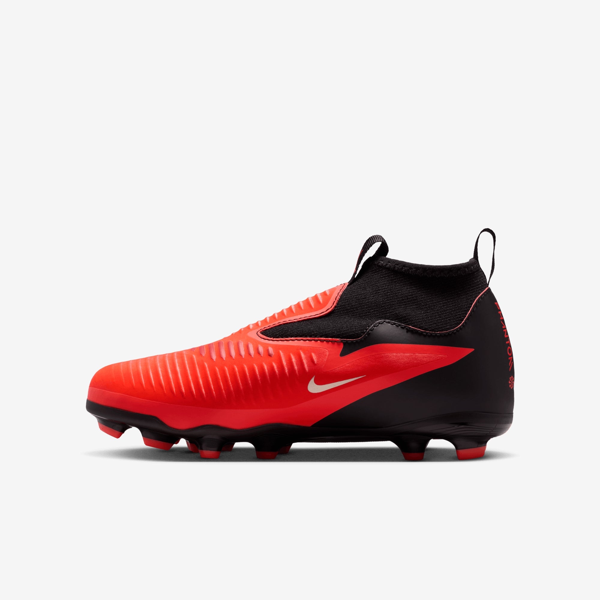 Nike Jr. Phantom 6 High Academy Big Kids' Multi-Ground Soccer Cleats - Bright Crimson/Black-Bright Crimson