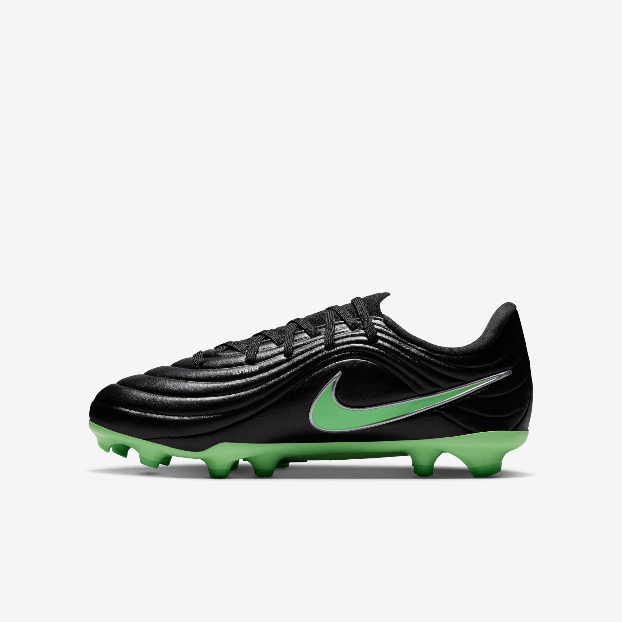 Nike Jr. Tiempo Maestro Academy Big Kids' Multi-Ground Low-Top Soccer Cleats - Black/Illusion Green-Black