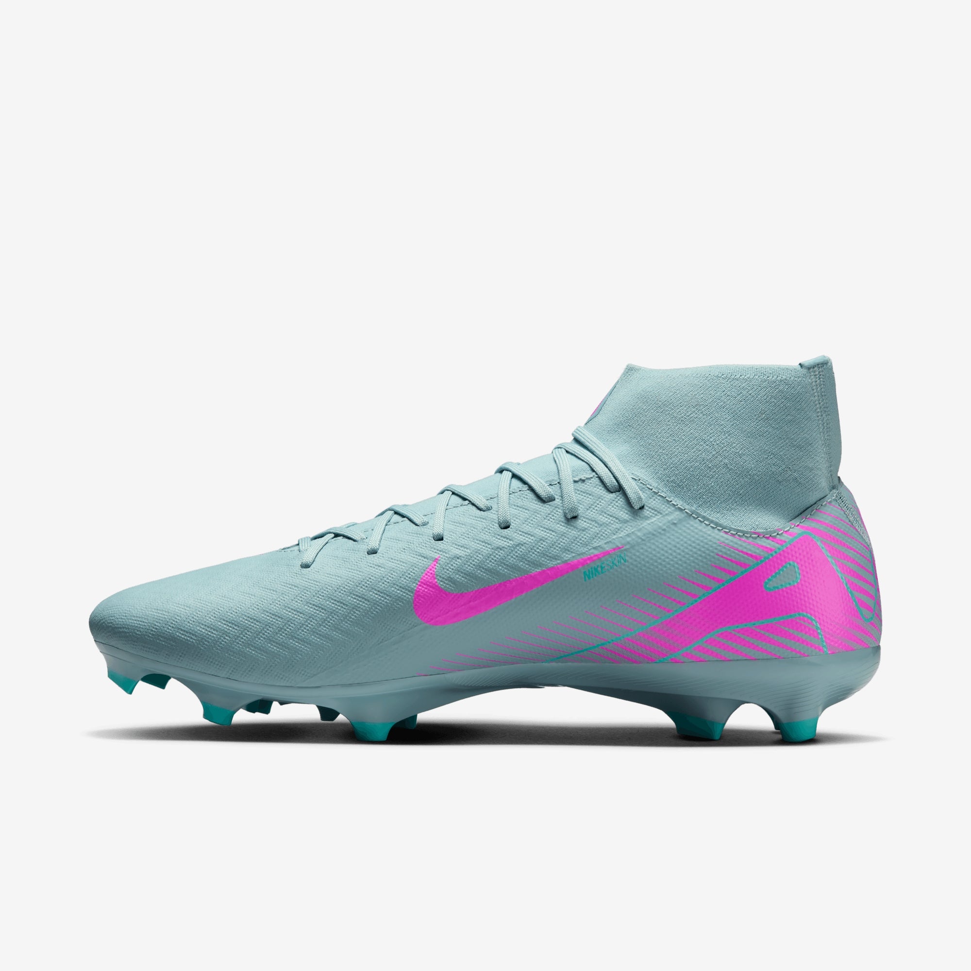 Nike Mercurial Superfly 10 Academy MG High-Top Soccer Cleats - Ocean Cube/Pink Blast