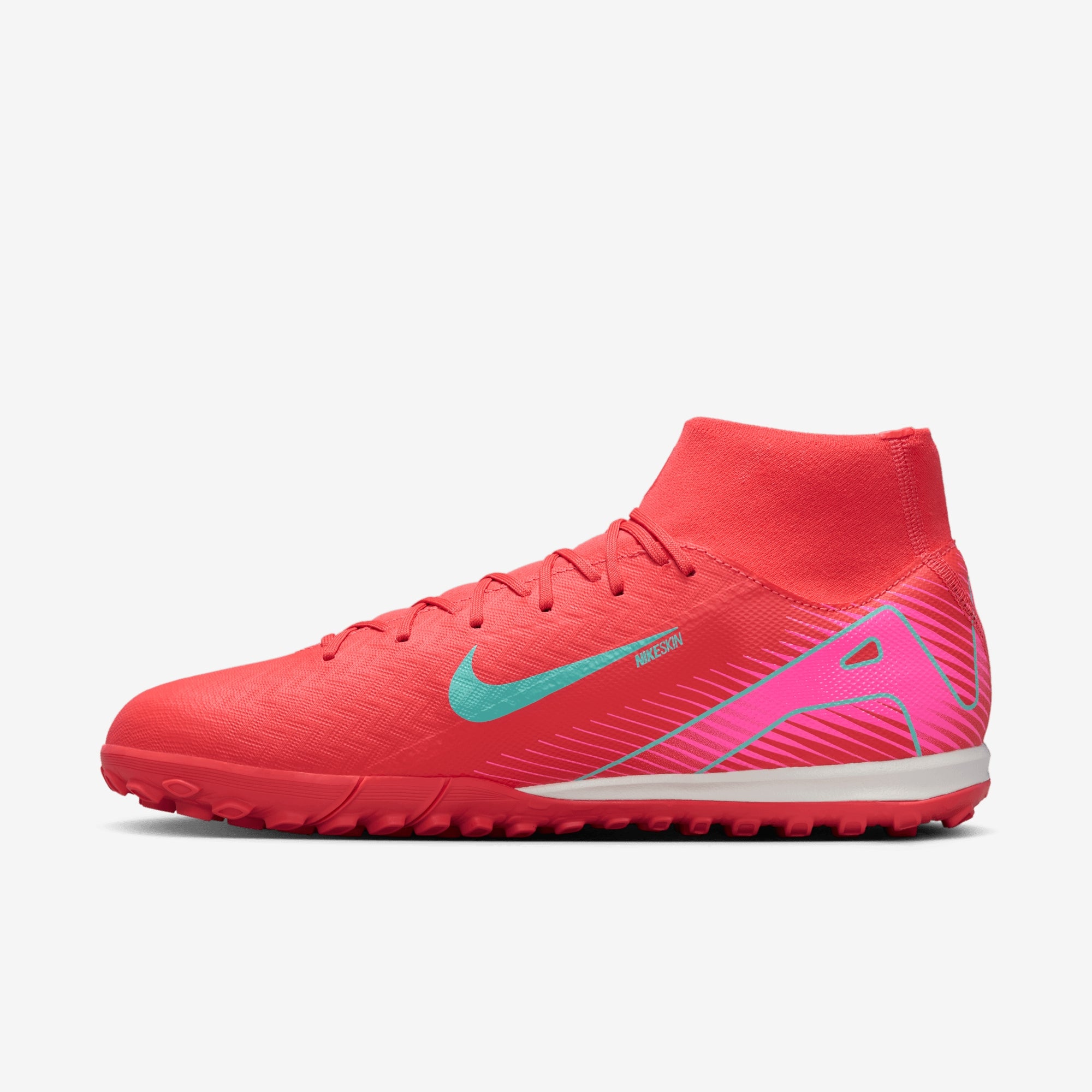 Nike Mercurial Superfly 10 Academy TF High-Top Soccer Shoes - Ember Glow/Aurora Green