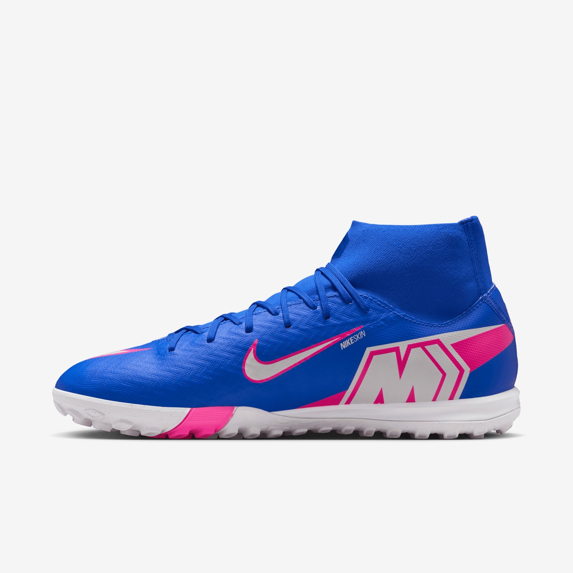 Nike Mercurial Superfly 10 Academy Turf High-Top Soccer Shoes - Racer Blue/White