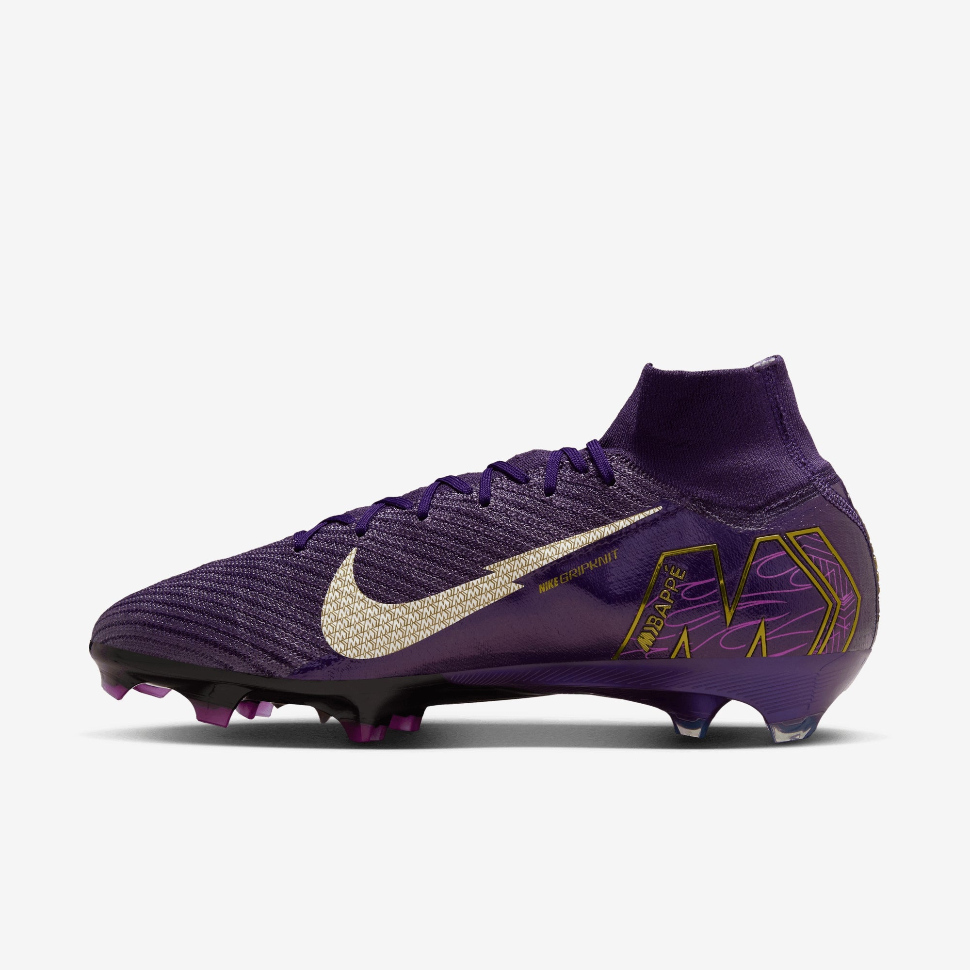 Nike Mercurial Superfly 10 Elite "Kylian Mbappé" FG High-Top Soccer Cleats - Grand Purple/Pale Ivory