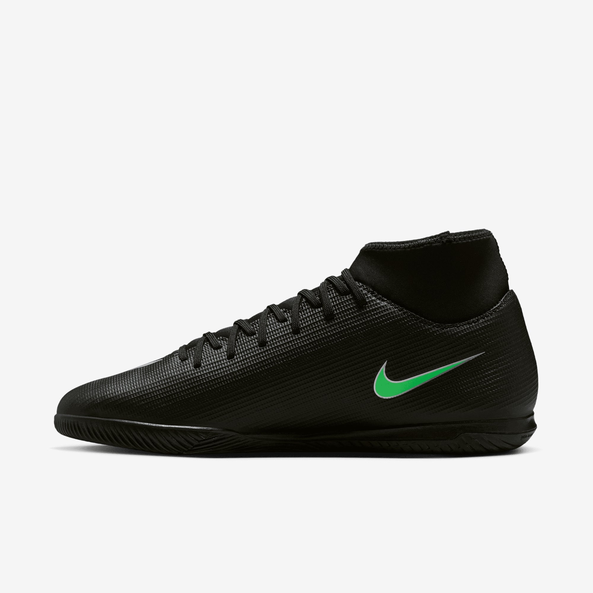 Nike Mercurial Superfly 11 Club Indoor/Court High-Top Soccer Shoes - Black/Illusion Green-Black