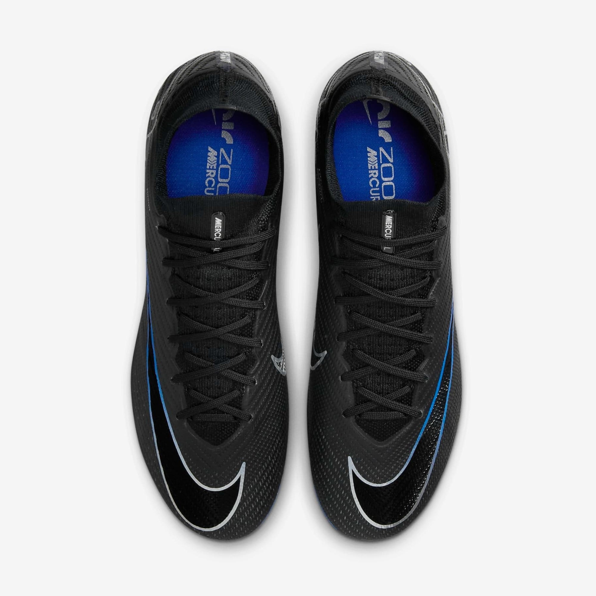 Nike Mercurial Superfly 9 Elite FG High-Top Soccer Cleats - Black/Chrome/Hyper Royal
