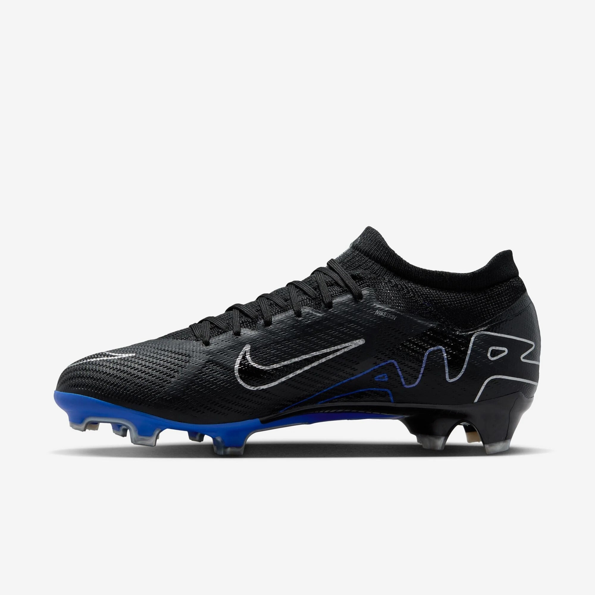 Nike Mercurial Vapor 15 Pro Firm-Ground Low-Top Soccer Cleats - Black/Chrome/Hyper Royal