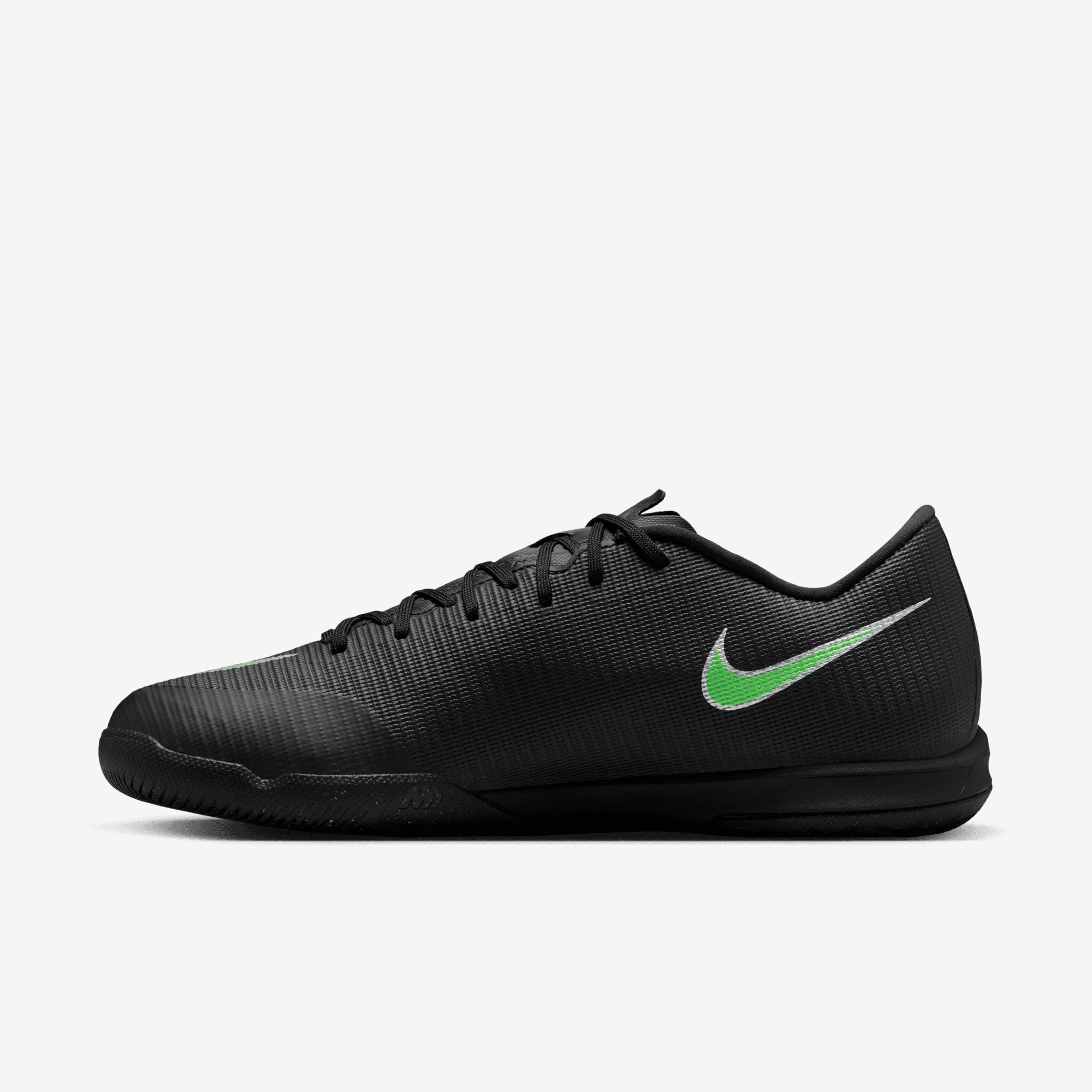 Nike Mercurial Vapor 17 Academy Indoor/Court Low-Top Soccer Shoes - Black/Illusion Green-Black