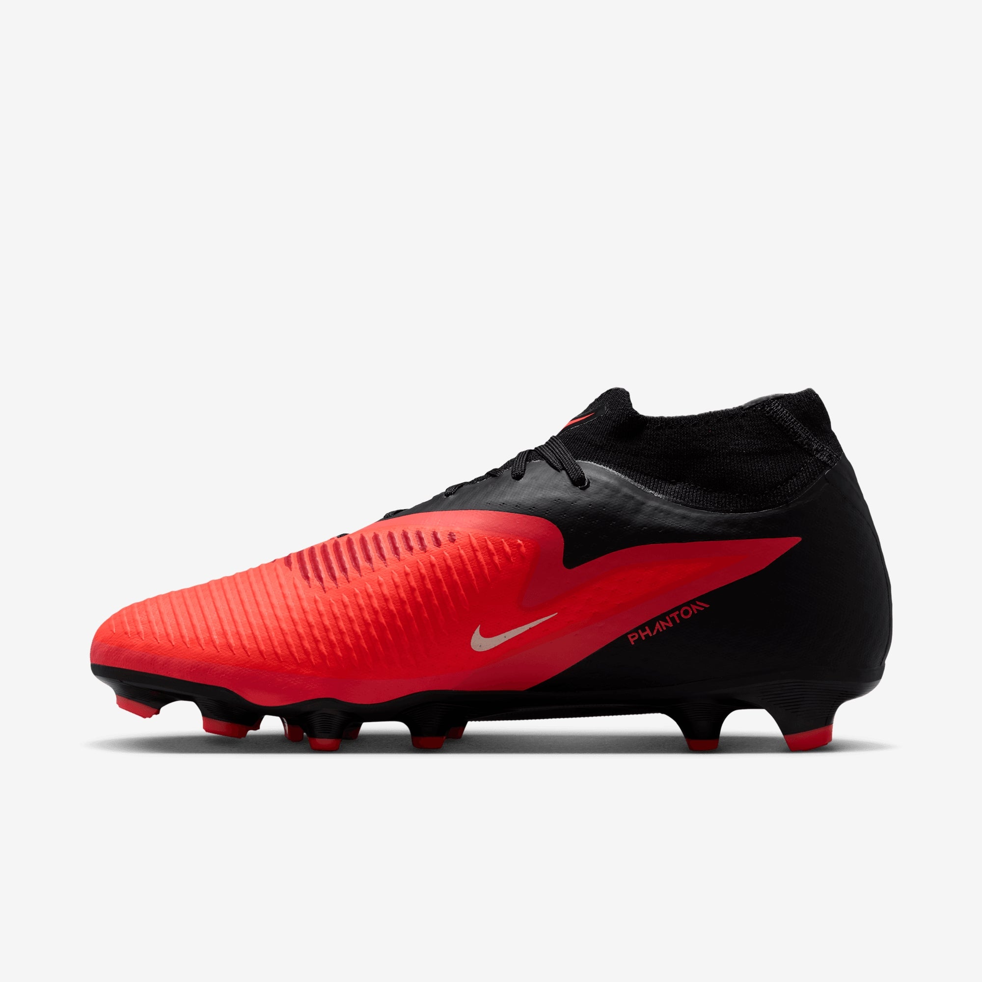 Nike Phantom 6 High Academy Multi-Ground Soccer Cleats - Bright Crimson/Blur-Black