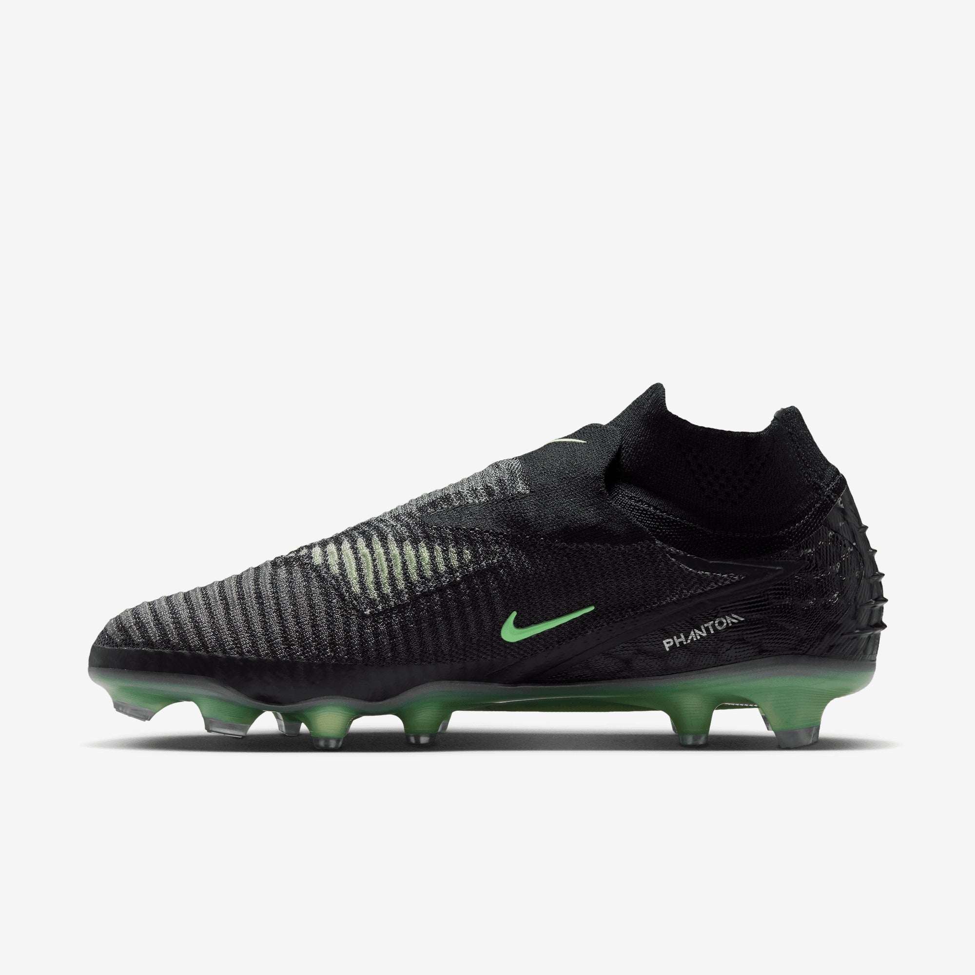 Nike Phantom 6 High Elite Firm-Ground Soccer Cleats - Black/Illusion Green-Black