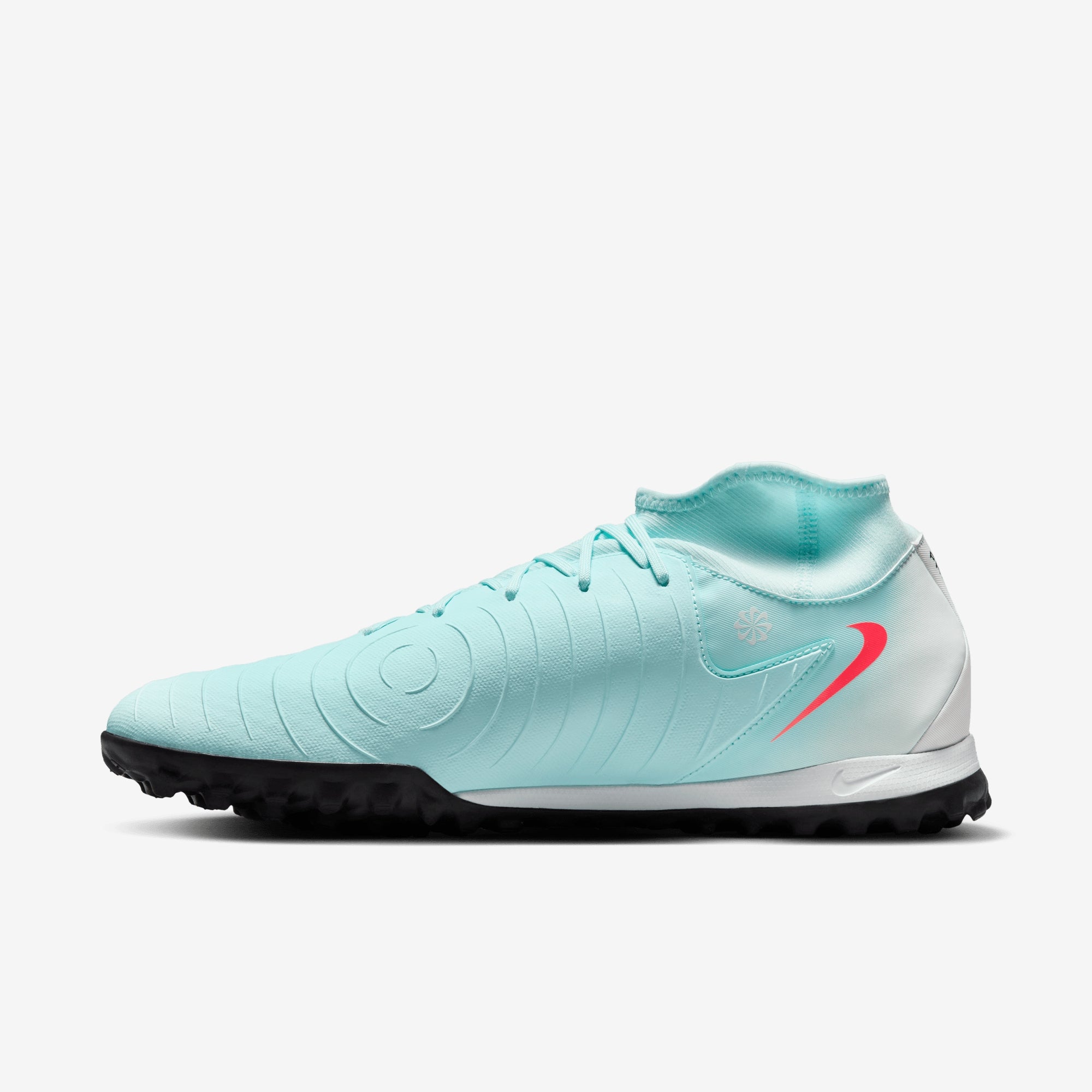 Nike Phantom Luna 2 Academy Turf High-Top Soccer Shoes - Mint/Atomic Red-Off Noir