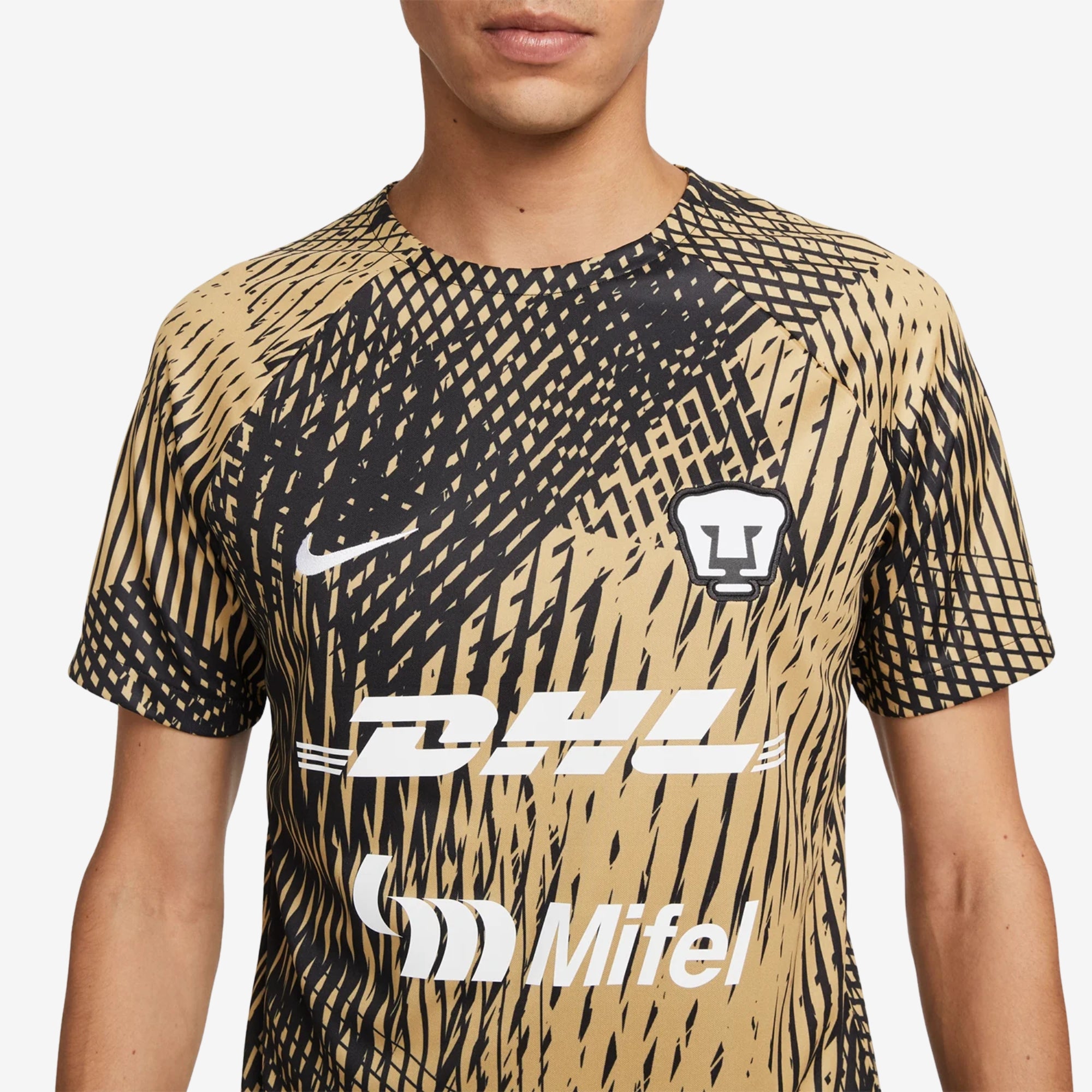 Nike Pumas UNAM Pre-Match Men's Soccer Jersey - Black/Truly Gold/White