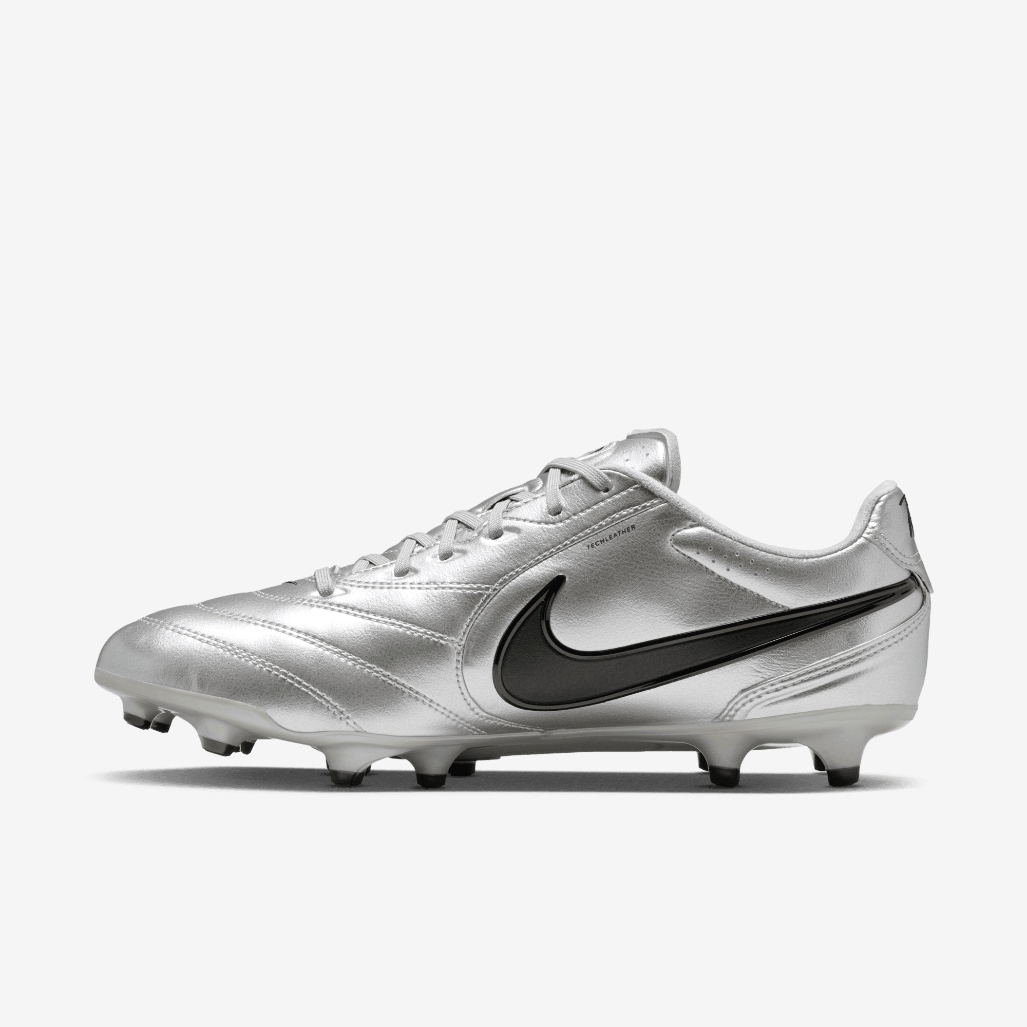 Nike Tiempo Ligera Pro Firm-Ground Low-Top Soccer Cleats - Metallic Silver/Black
