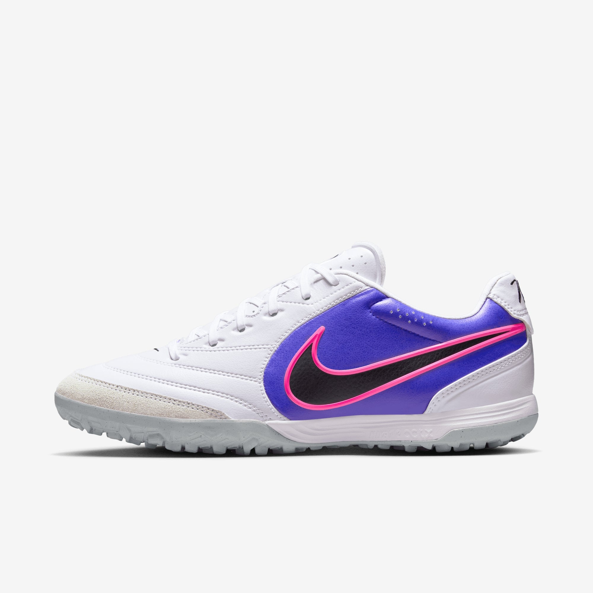 Nike Tiempo Ligera Pro Turf Low-Top Soccer Shoes - White/Black-Racer Blue-Pink Blast