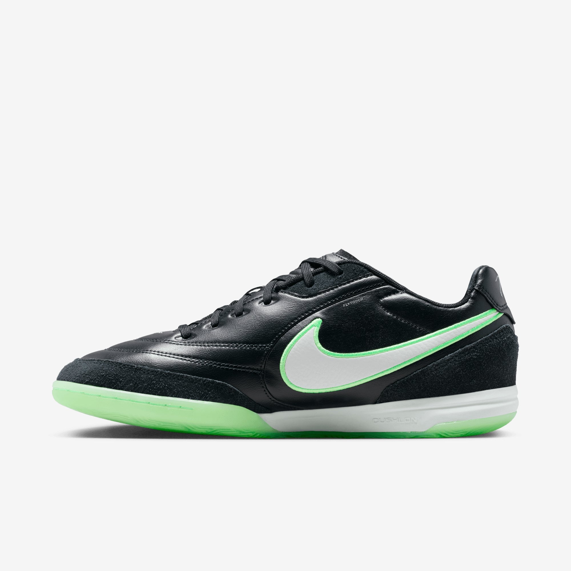 Nike Tiempo Streetgato Indoor/Court Low-Top Soccer Shoes - Black/Illusion Green-Black
