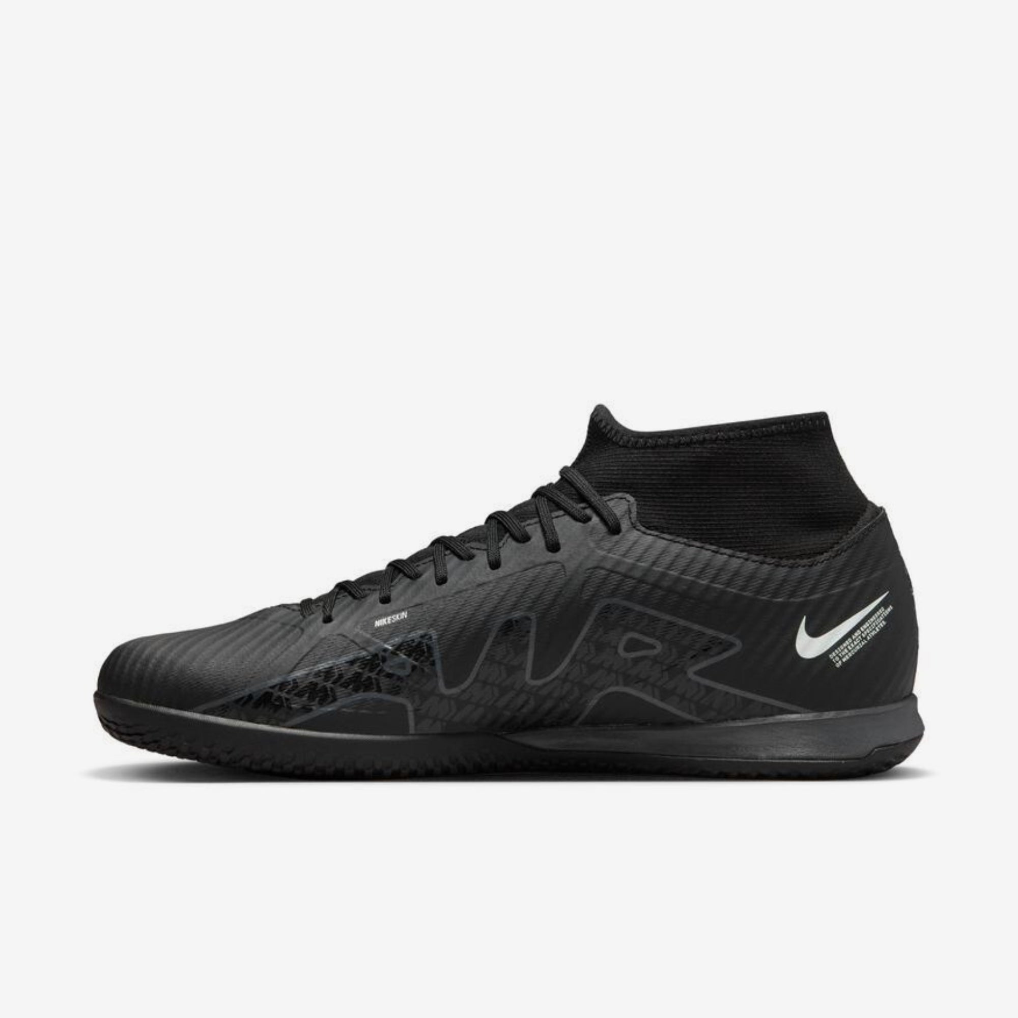 Nike Zoom Mercurial Superfly 9 Academy Indoor/Court High-Top Soccer Shoes - Black/Summit White/Volt/Dark Smoke Grey