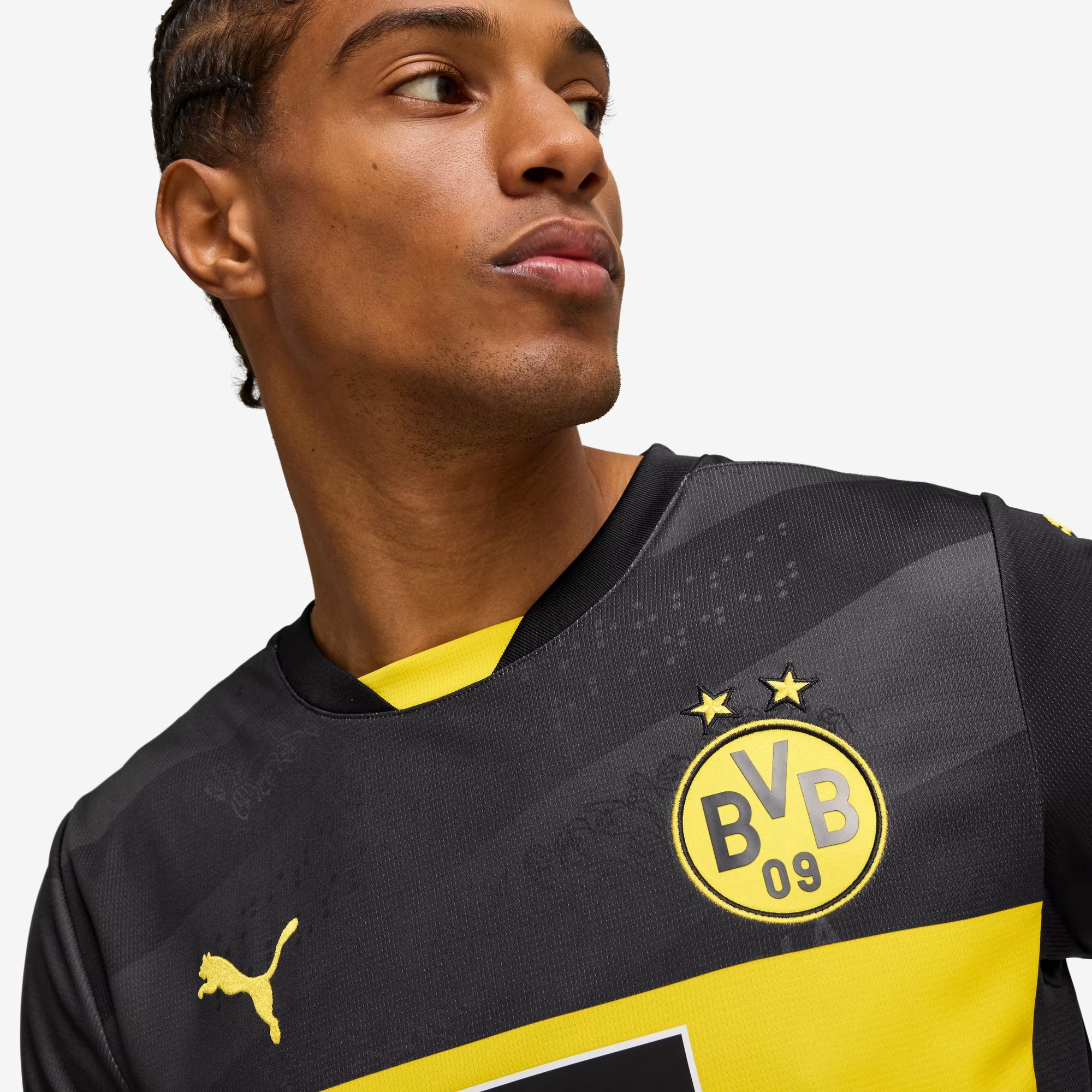PUMA Borussia Dortmund 2024/25 Stadium Away Men's dryCELL Soccer Replica Jersey - PUMA Black-Faster Yellow