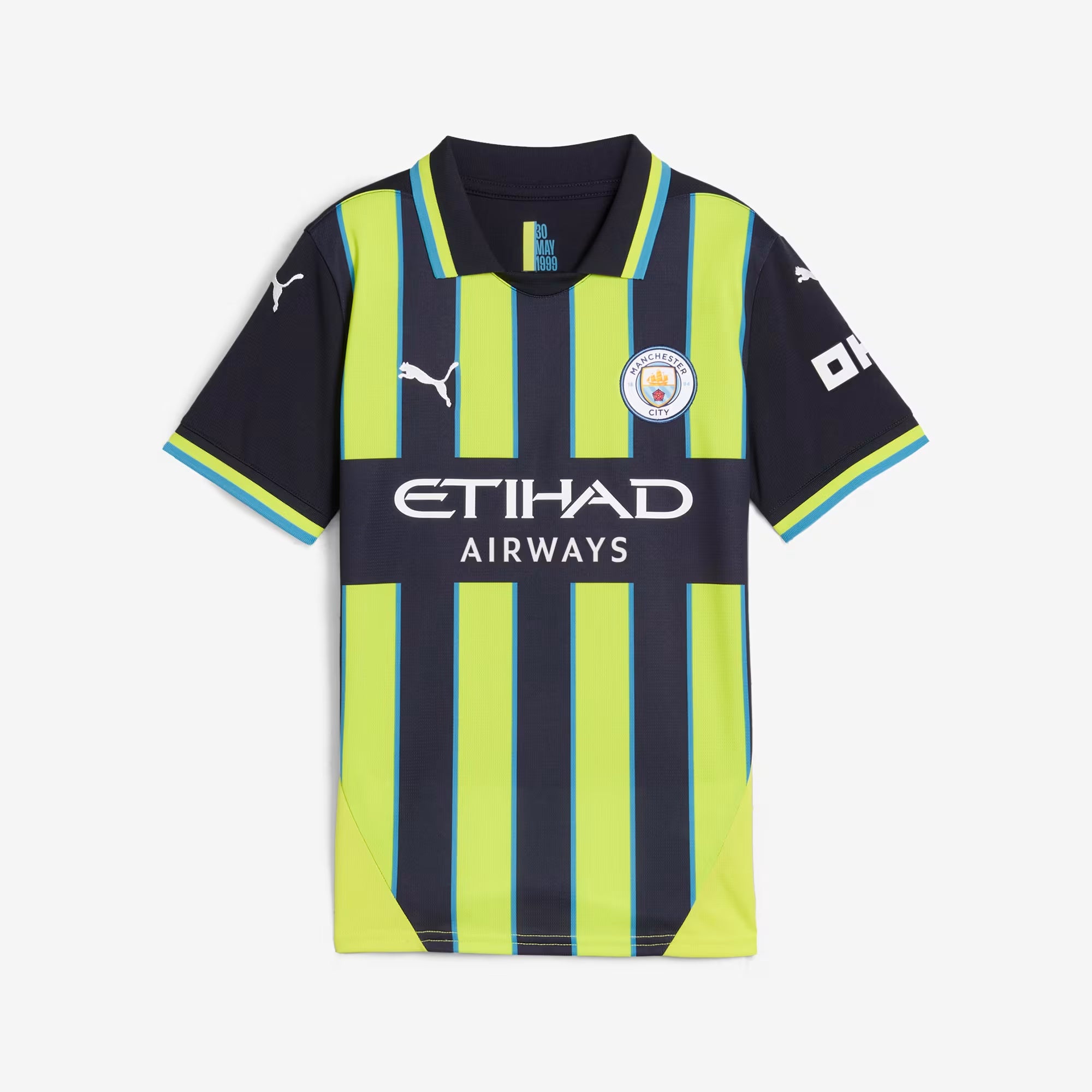 PUMA Manchester City 2024/25 Stadium Away Big Kids' dryCELL Soccer Replica Jersey - New Navy-Yellow Glow