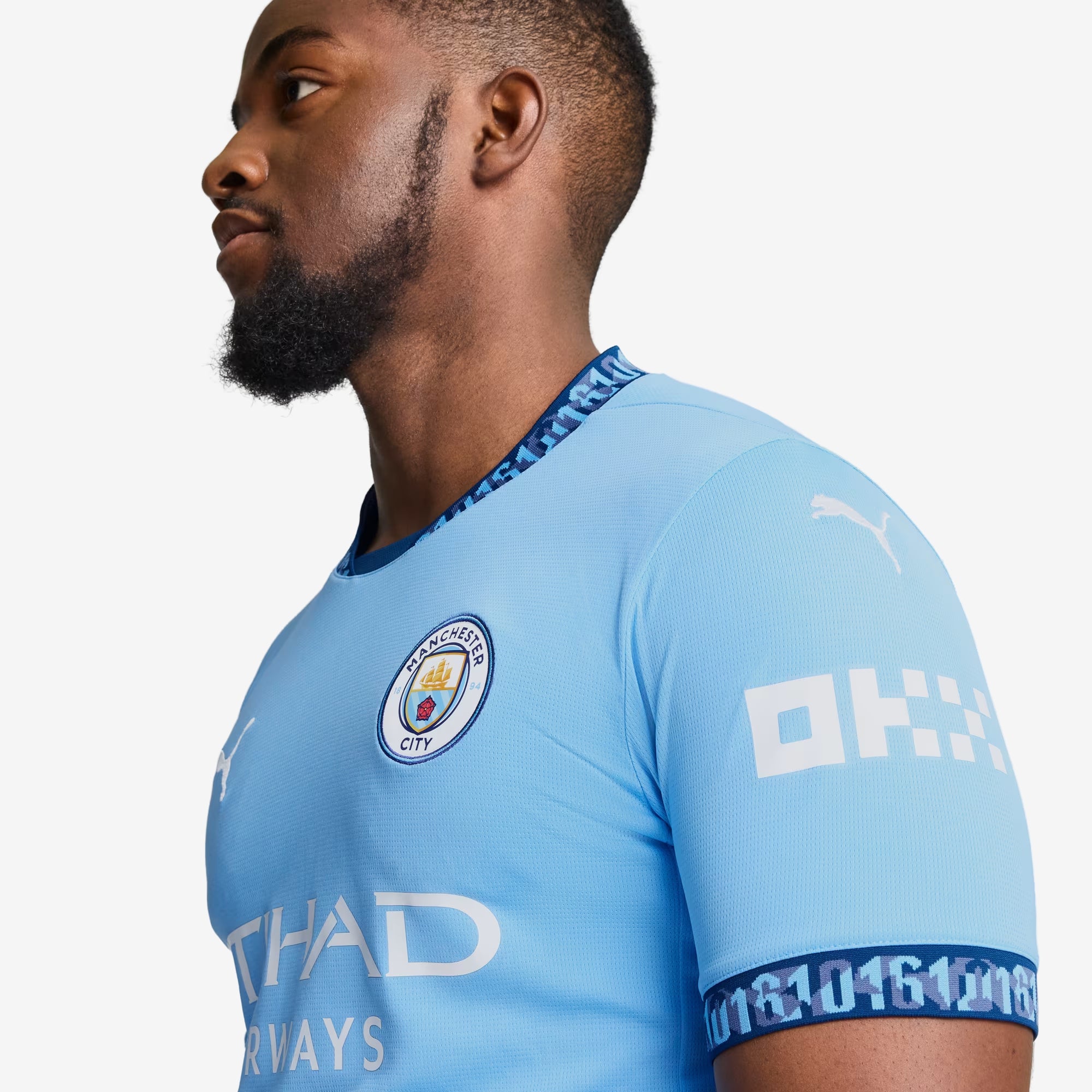 PUMA Manchester City 2024/25 Stadium Home Men's dryCELL Soccer Replica Jersey - Team Light Blue-Marine Blue