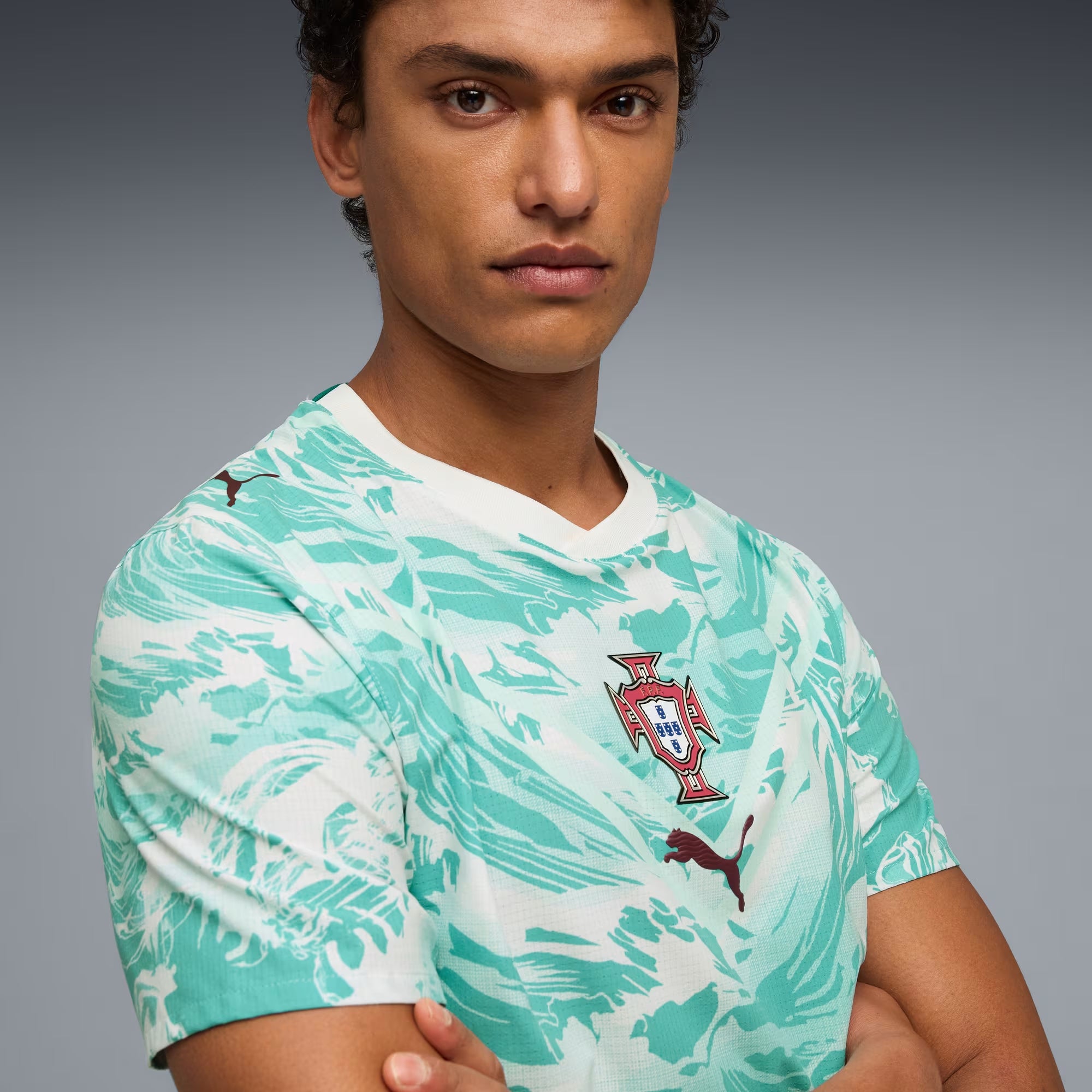 PUMA Portugal 2026 Match Away Men's Soccer Authentic Jersey - PUMA White-Green Lagoon