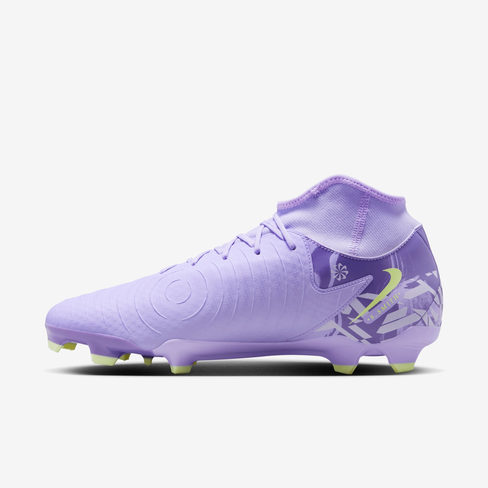 Nike United Phantom Luna 2 Academy MG High-Top Soccer Cleats - Purple Agate/Barely Volt