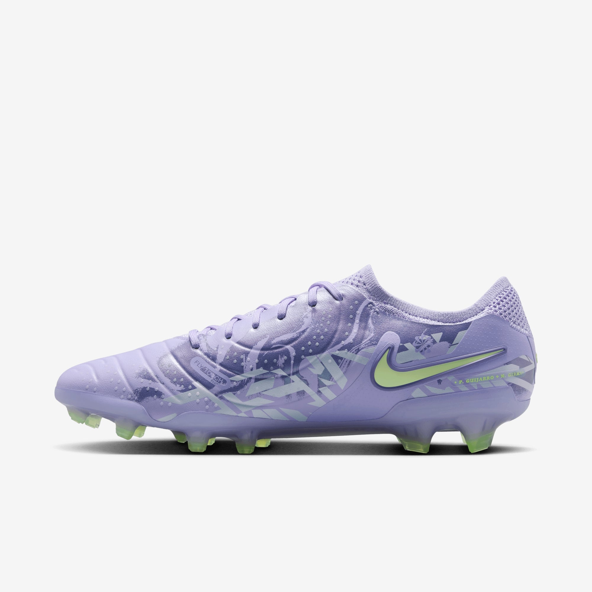 Nike United Tiempo Legend 10 Elite FG Low-Top Soccer Cleats - Purple Agate/Barely Volt